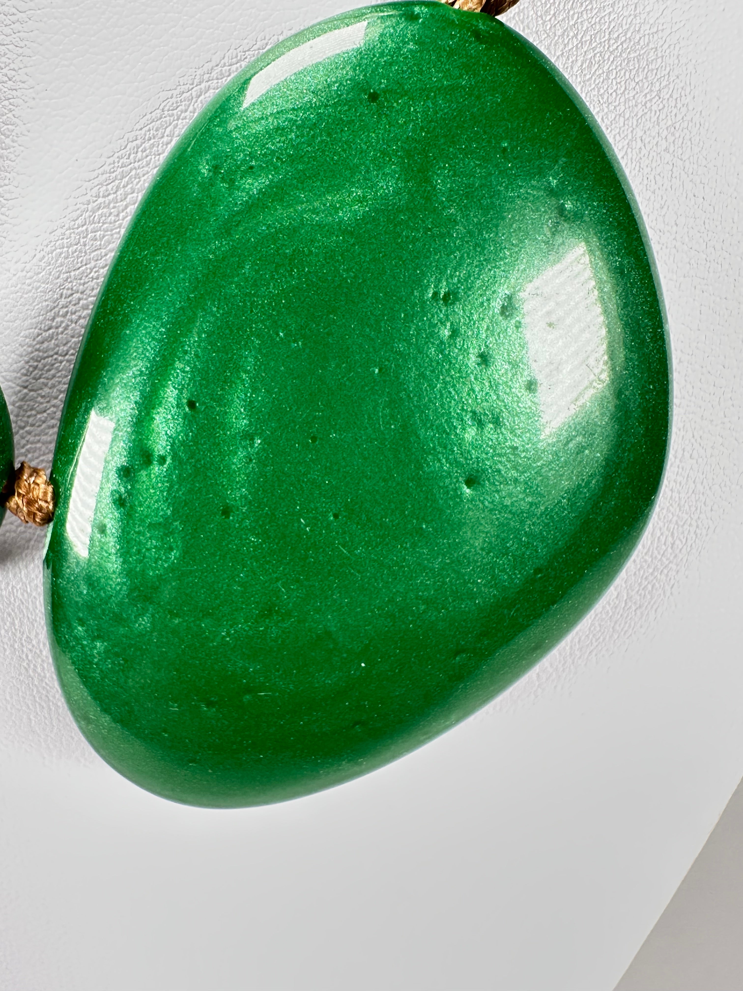 Sobral - Metalique Orlando "Carcassonne" Green Resin Necklace ( 004241 )