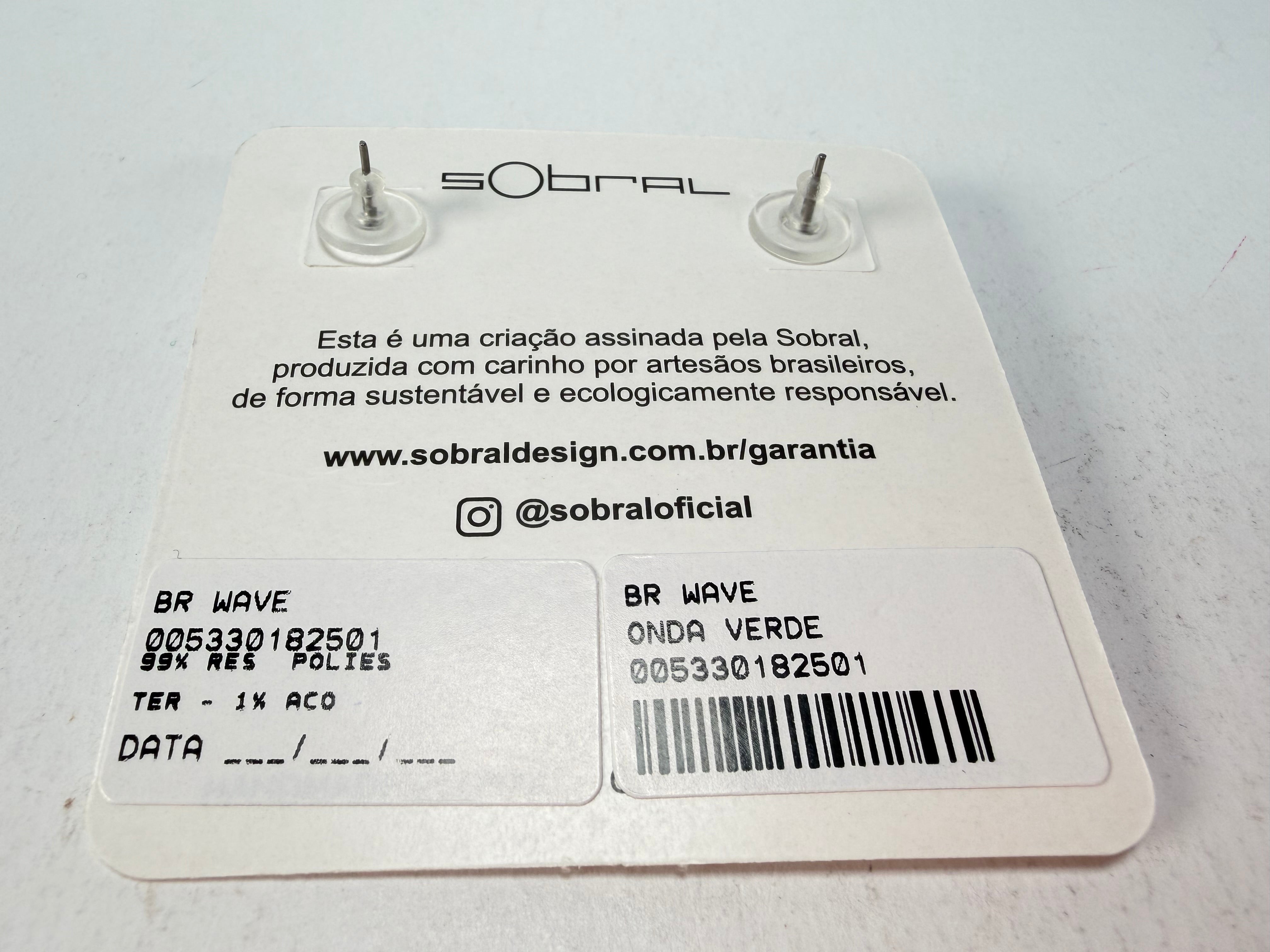 Sobral - Onda Verde "Wave" Green Resin Earrings ( 005330 )