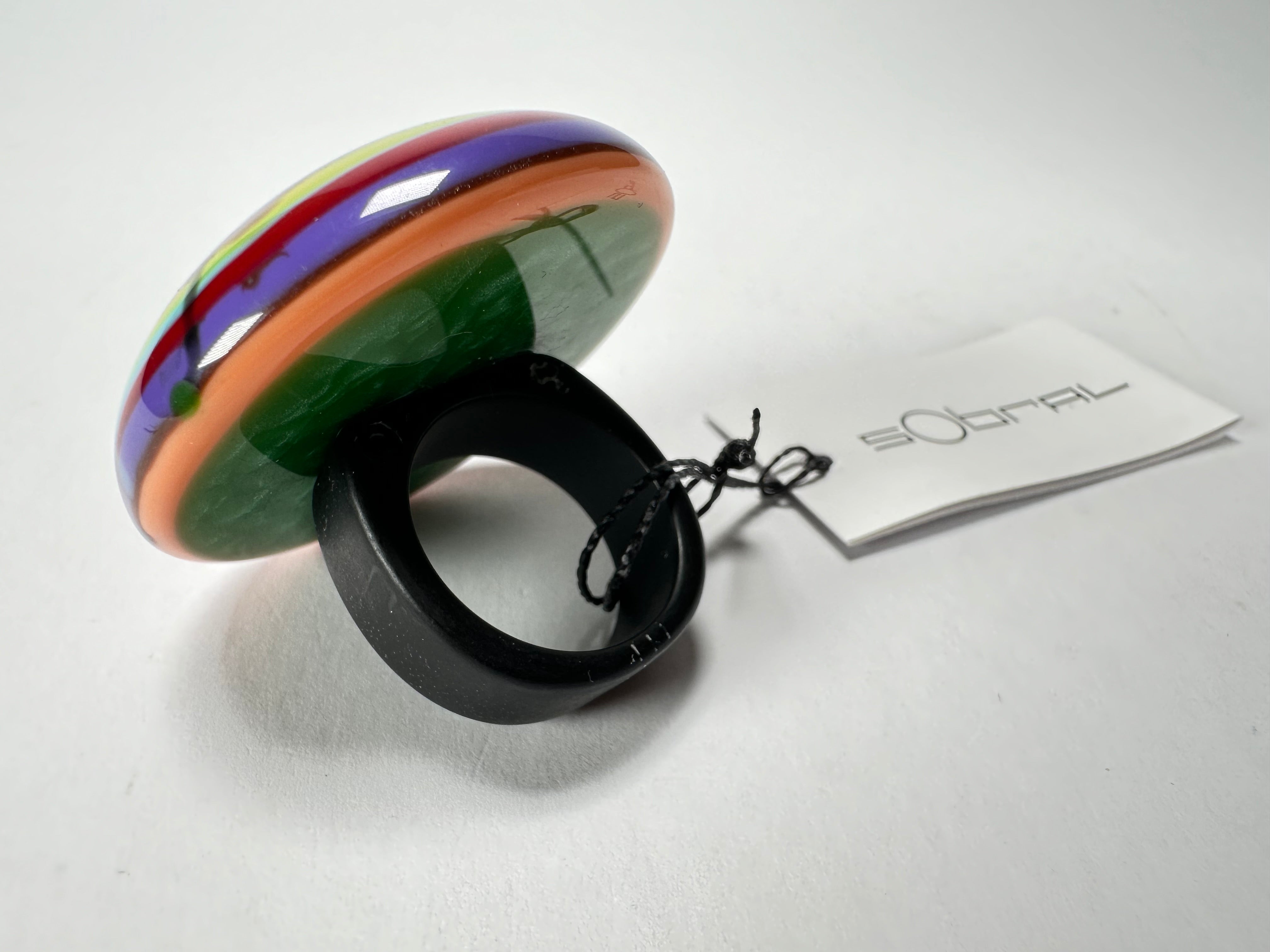 Sobral - Multi-Colour "Moscou K" Resin Ring ( 003605 ) - Size UK S / US 9