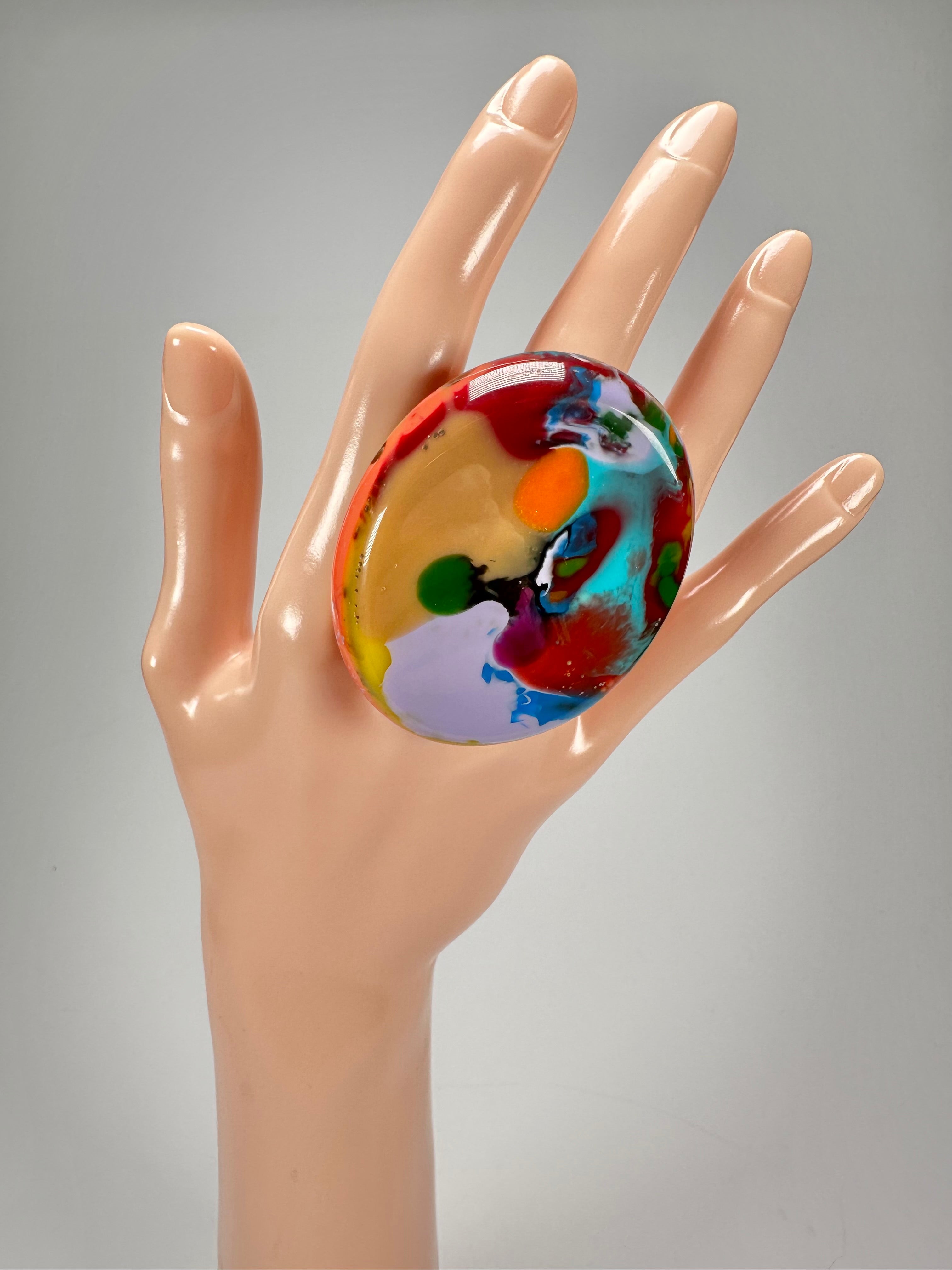 Sobral - Multi-Colour "Munique" K.Polido Resin Ring ( 005145 ) - Size UK N / US 6.5