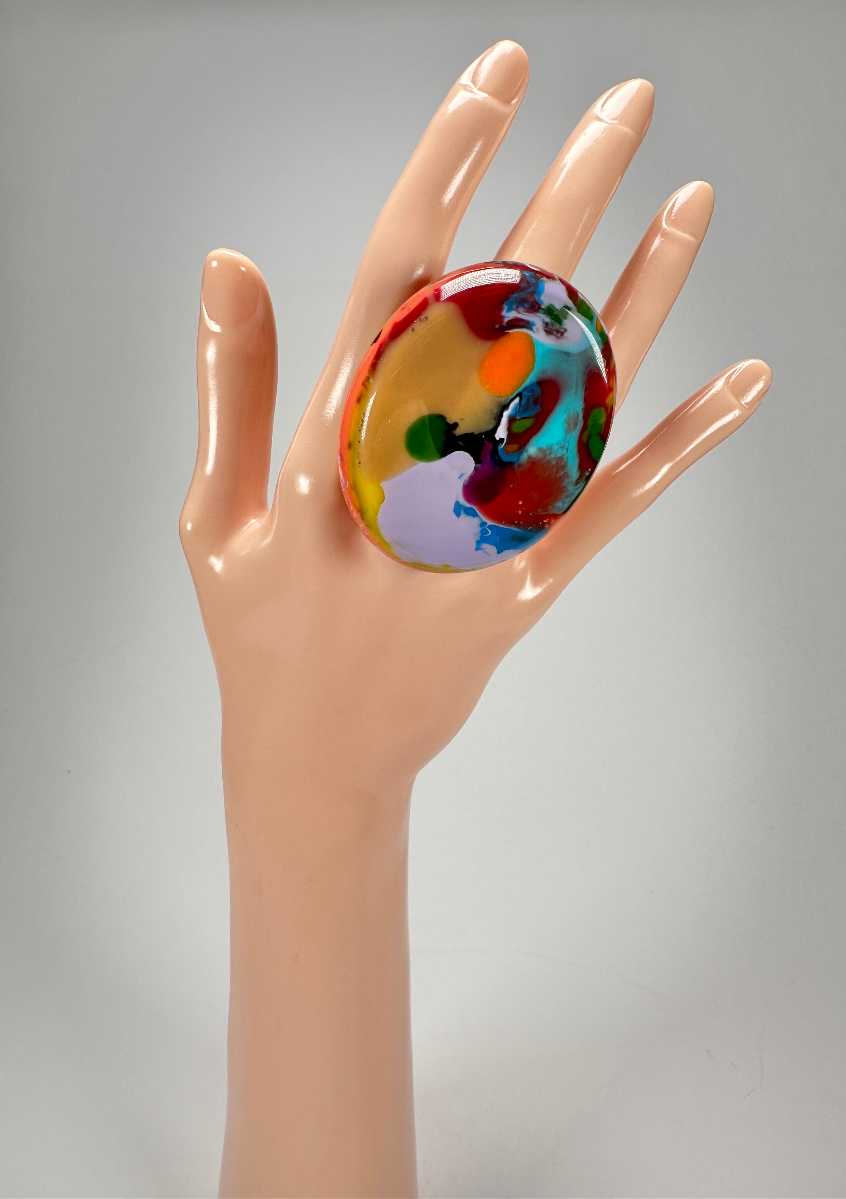Sobral - Multi-Colour "Munique" K.Polido Resin Ring ( 005145 ) - Size UK N / US 6.5