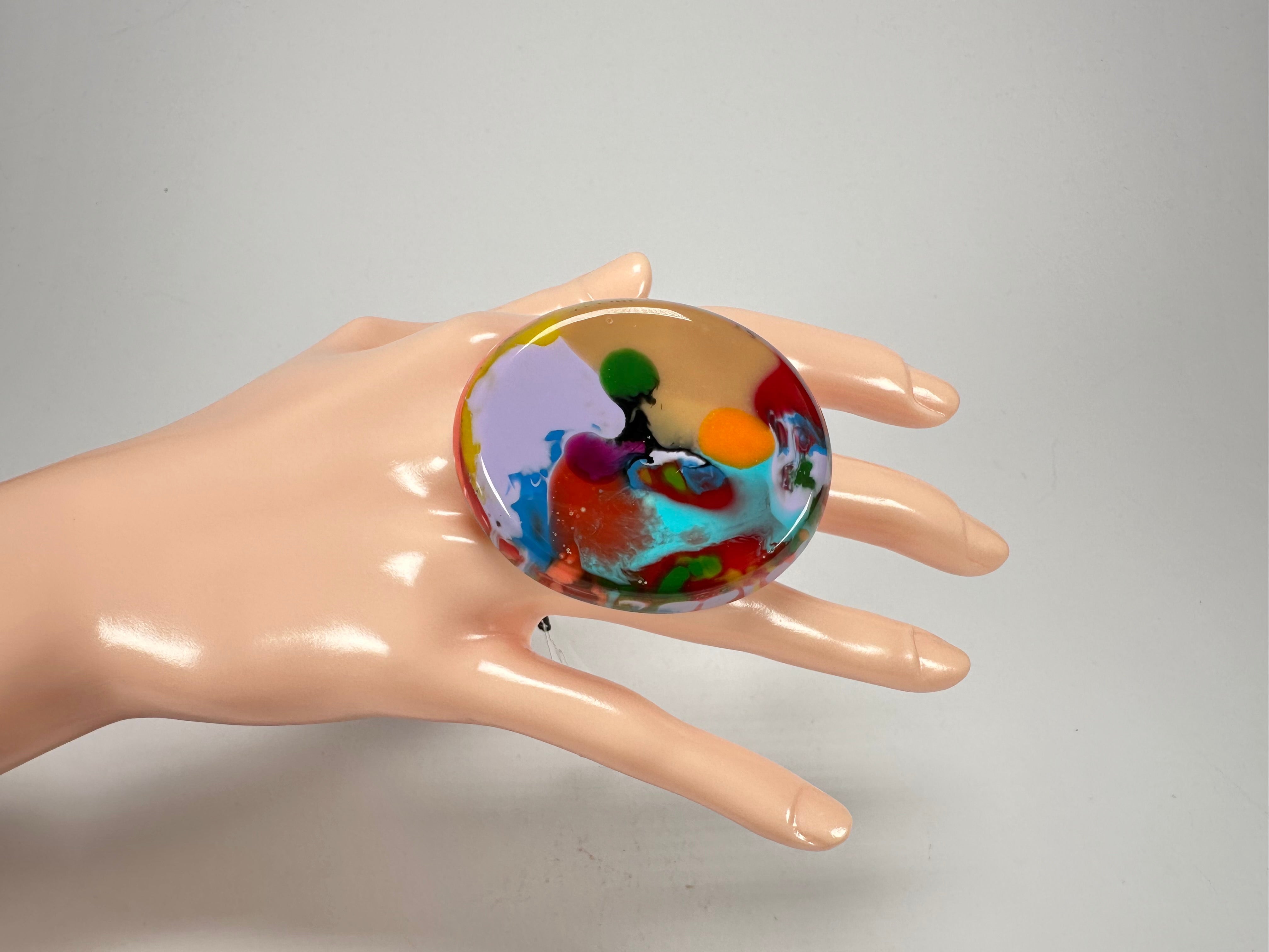 Sobral - Multi-Colour "Munique" K.Polido Resin Ring ( 005145 ) - Size UK N / US 6.5