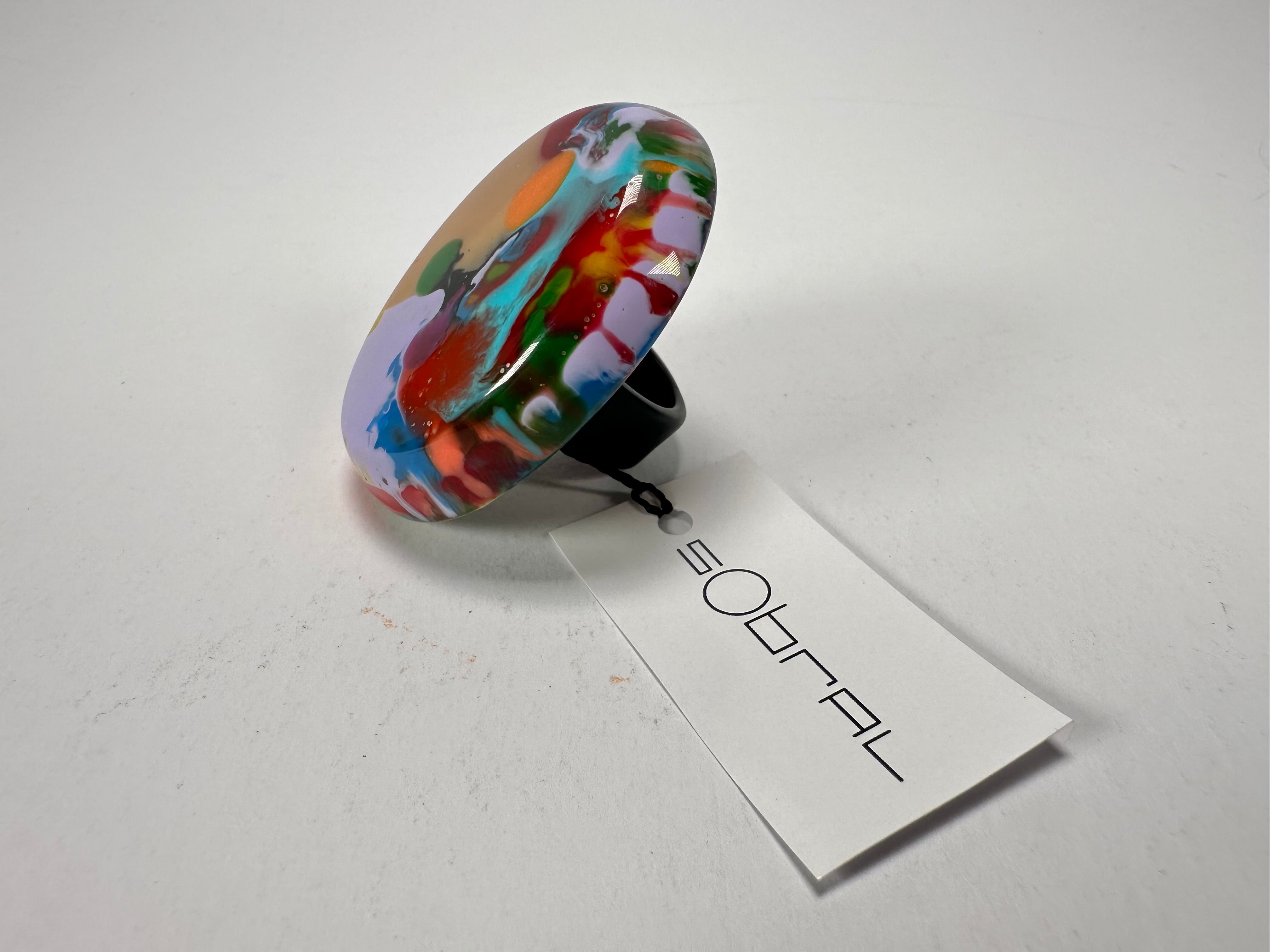 Sobral - Multi-Colour "Munique" K.Polido Resin Ring ( 005145 ) - Size UK N / US 6.5