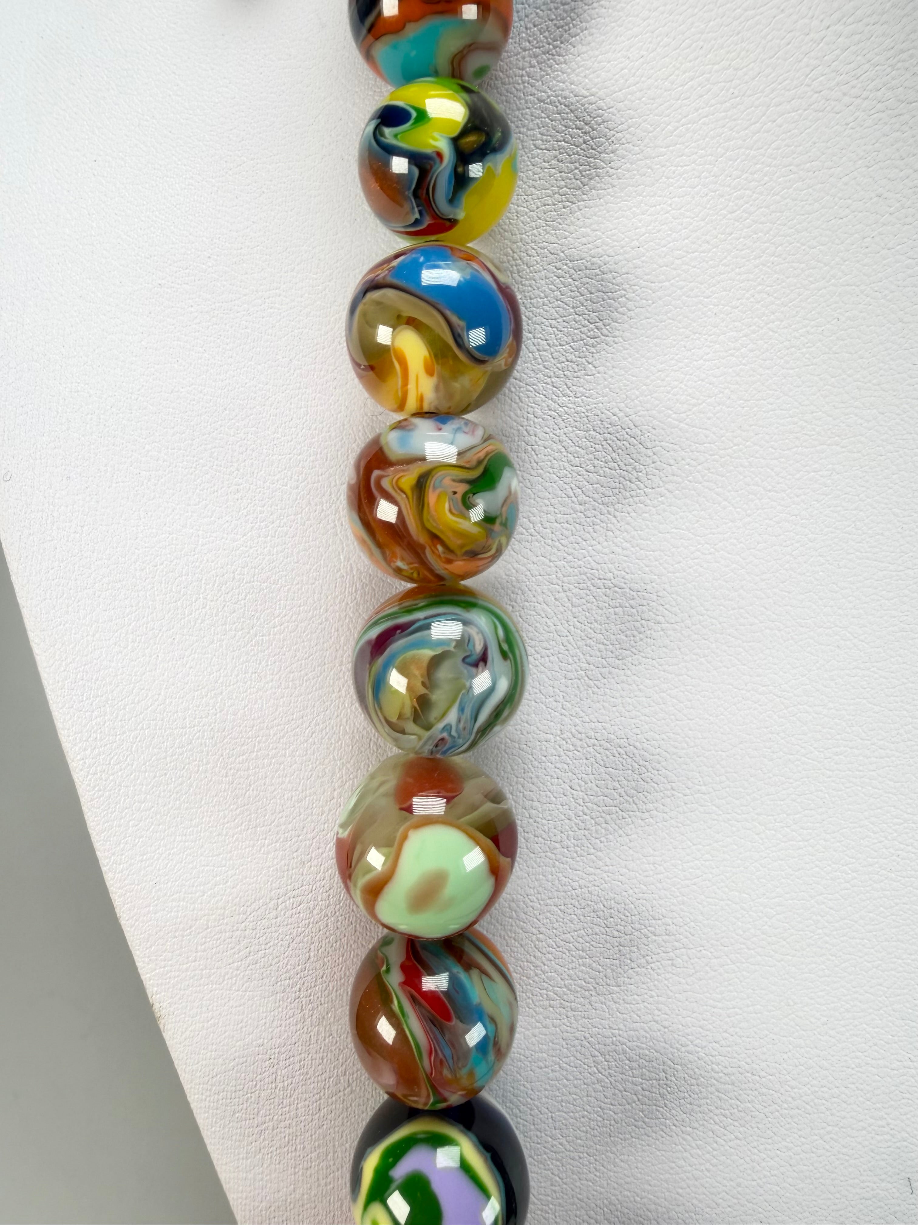 Sobral - Planets "Saturno" Pollock Resin Necklace ( 005451 )