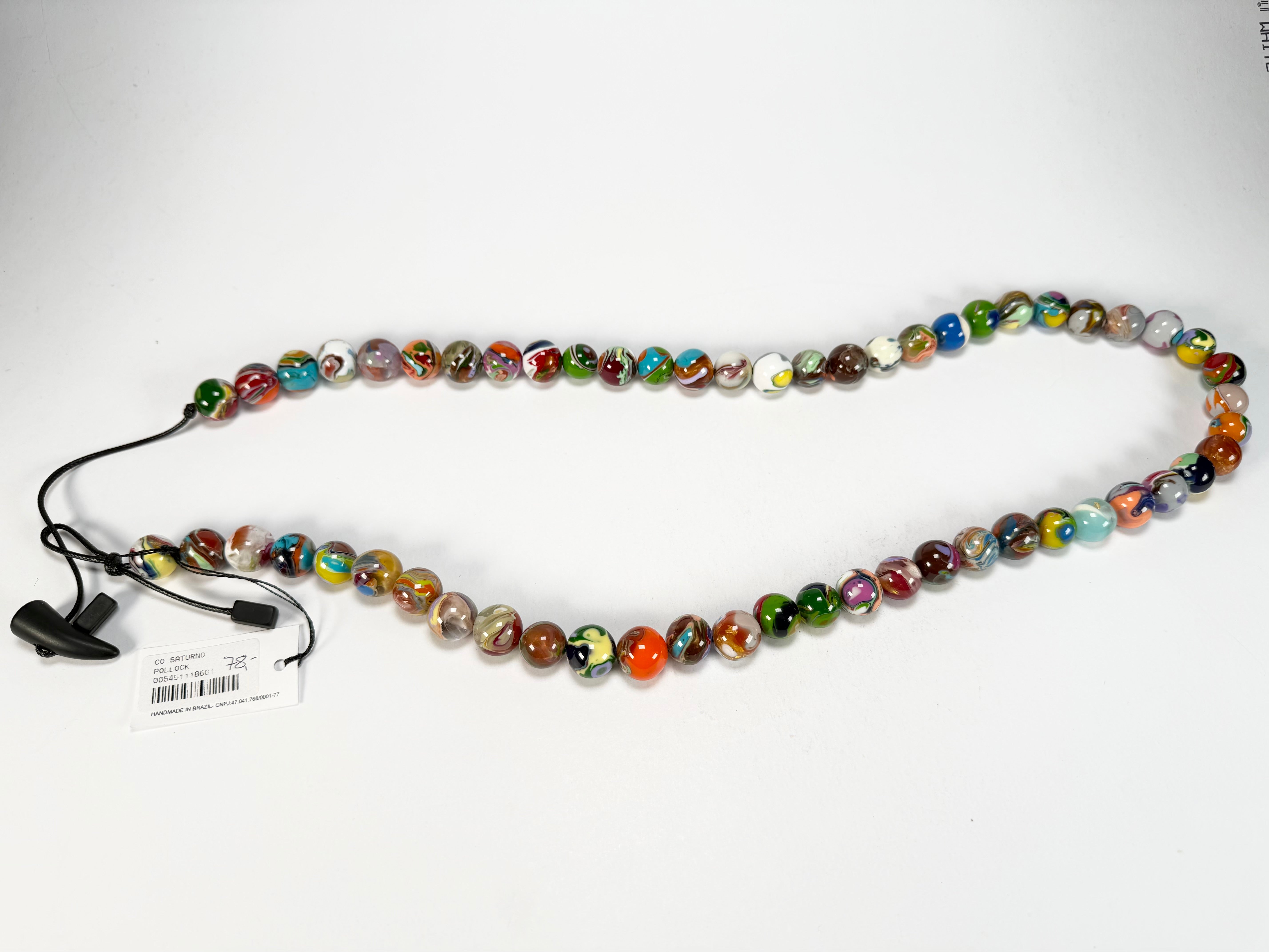 Sobral - Planets "Saturno" Pollock Resin Necklace ( 005451 )