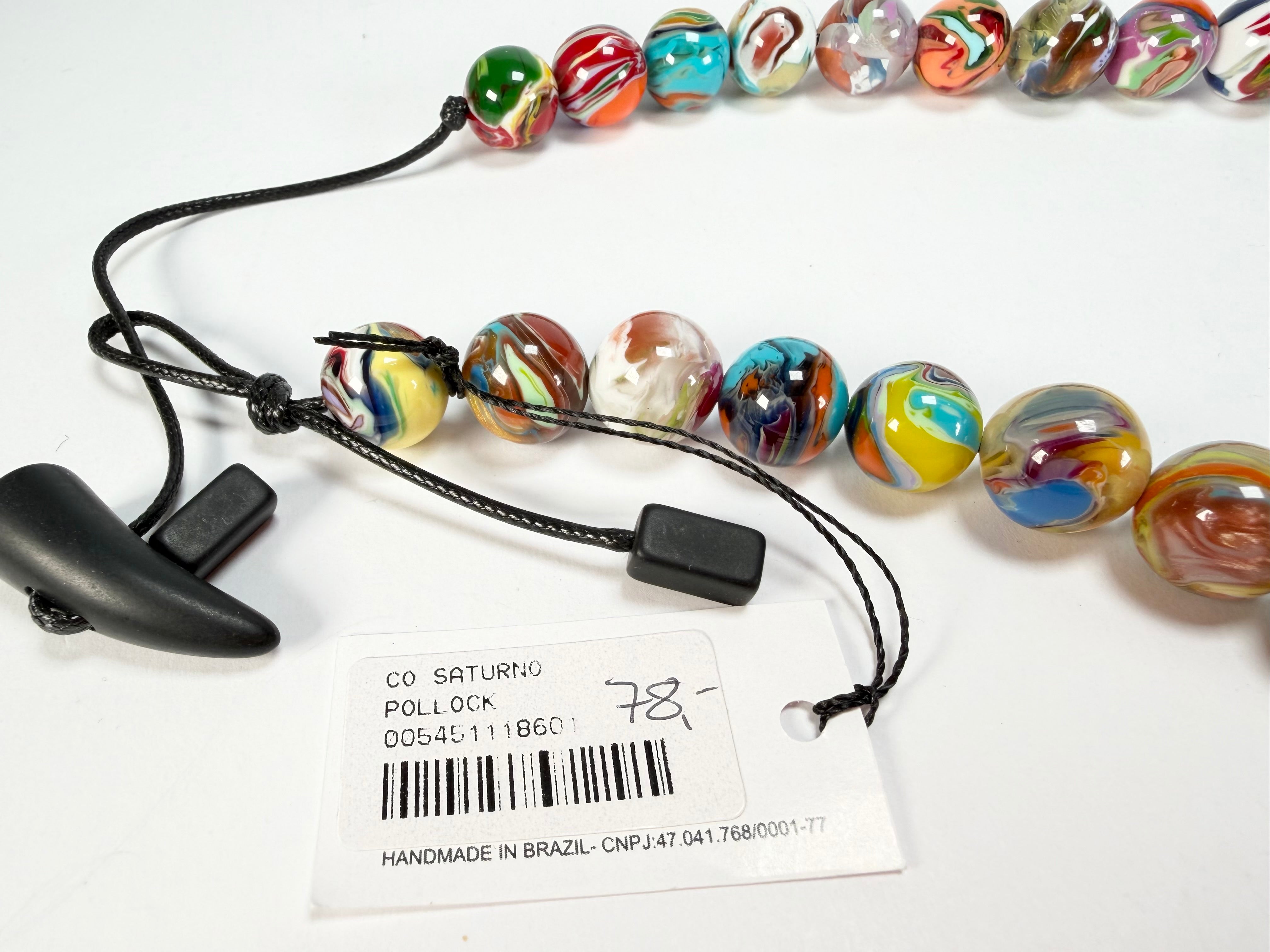Sobral - Planets "Saturno" Pollock Resin Necklace ( 005451 )