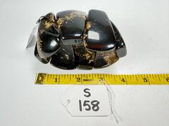 Sobral - Metalique "Rimla" Black & Gold Elasticated Resin Bracelet ( 004498 )