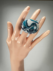 Sobral - Onda "Mares" Resin Ring ( 005417 ) - Size UK Q / US 8.5