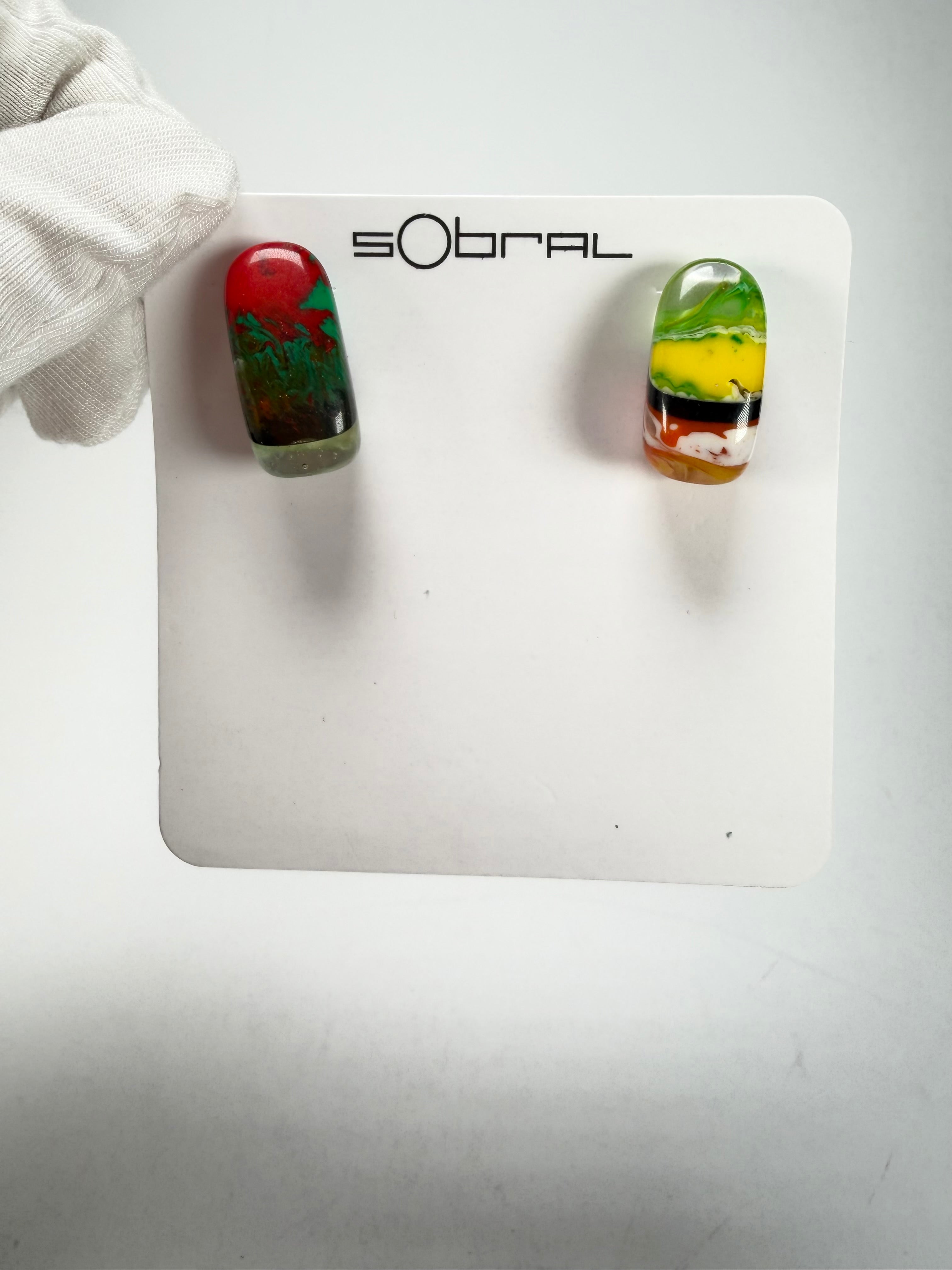 Sobral - Multi-Colour "New Habilis" Pollock Resin Earrings ( 005261 )