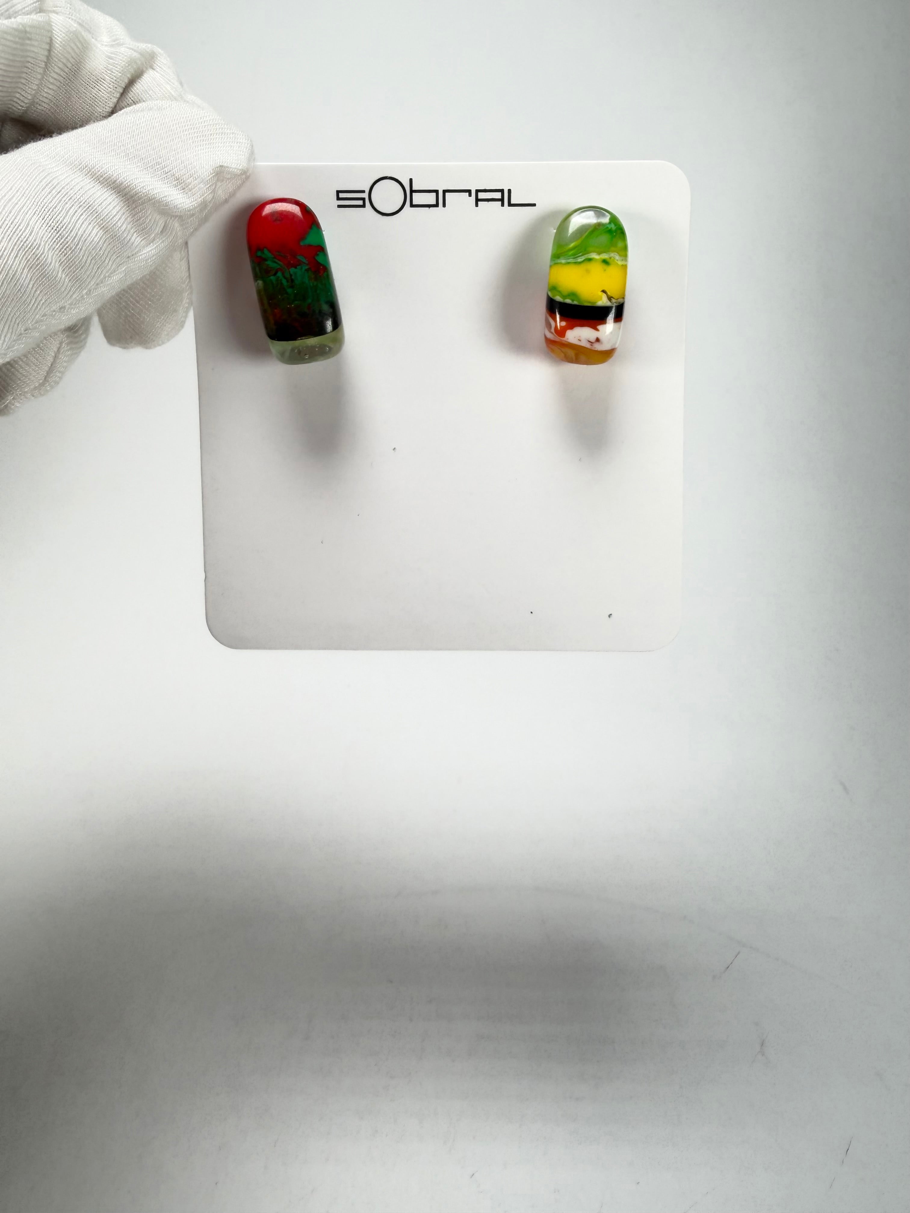 Sobral - Multi-Colour "New Habilis" Pollock Resin Earrings ( 005261 )