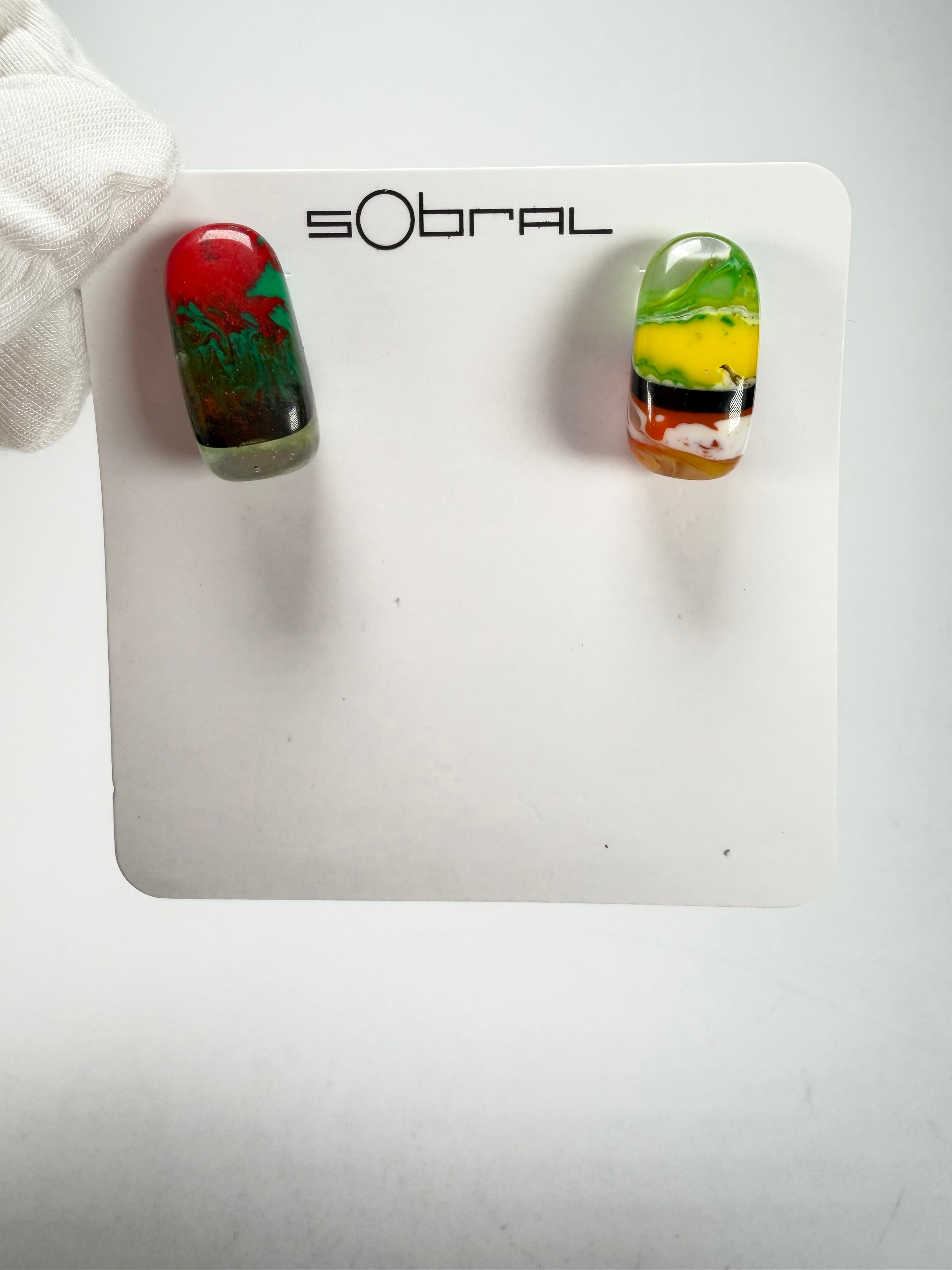 Sobral - Multi-Colour "New Habilis" Pollock Resin Earrings ( 005261 )