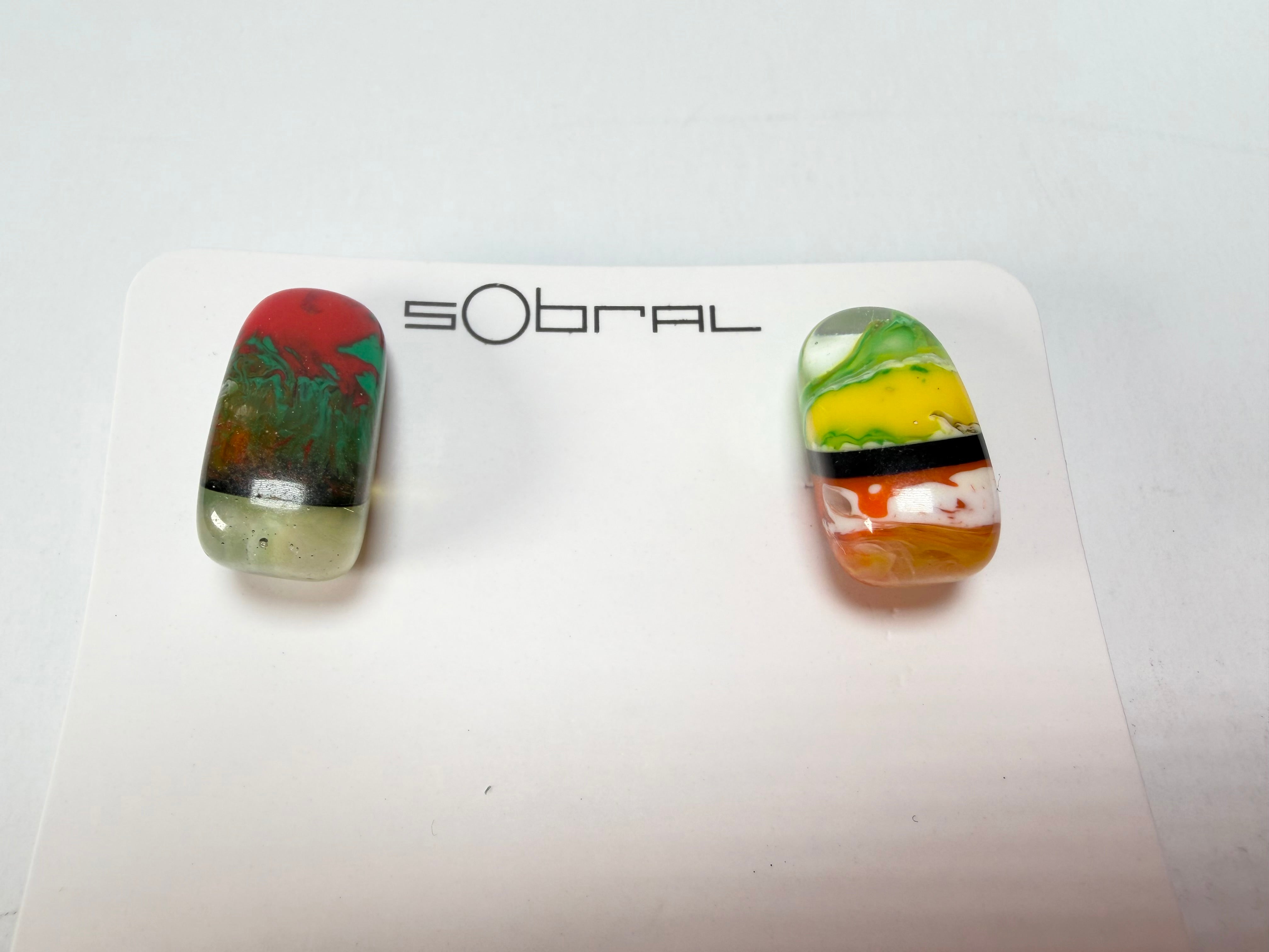 Sobral - Multi-Colour "New Habilis" Pollock Resin Earrings ( 005261 )