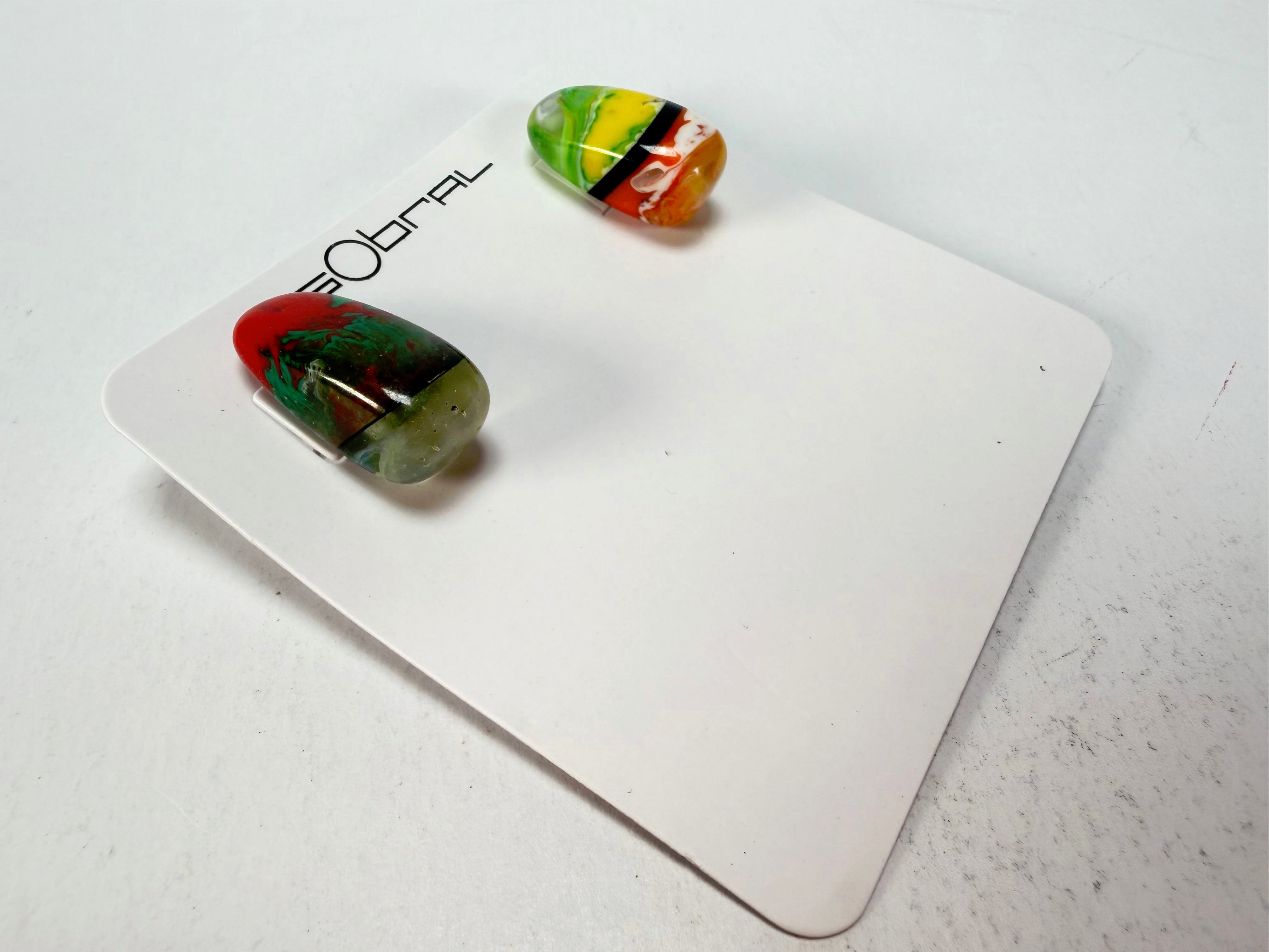 Sobral - Multi-Colour "New Habilis" Pollock Resin Earrings ( 005261 )