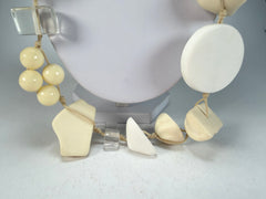 Sobral - Indiana "Aventuras" Marfim Cream Mix 110cm Resin Necklace ( 000038 )