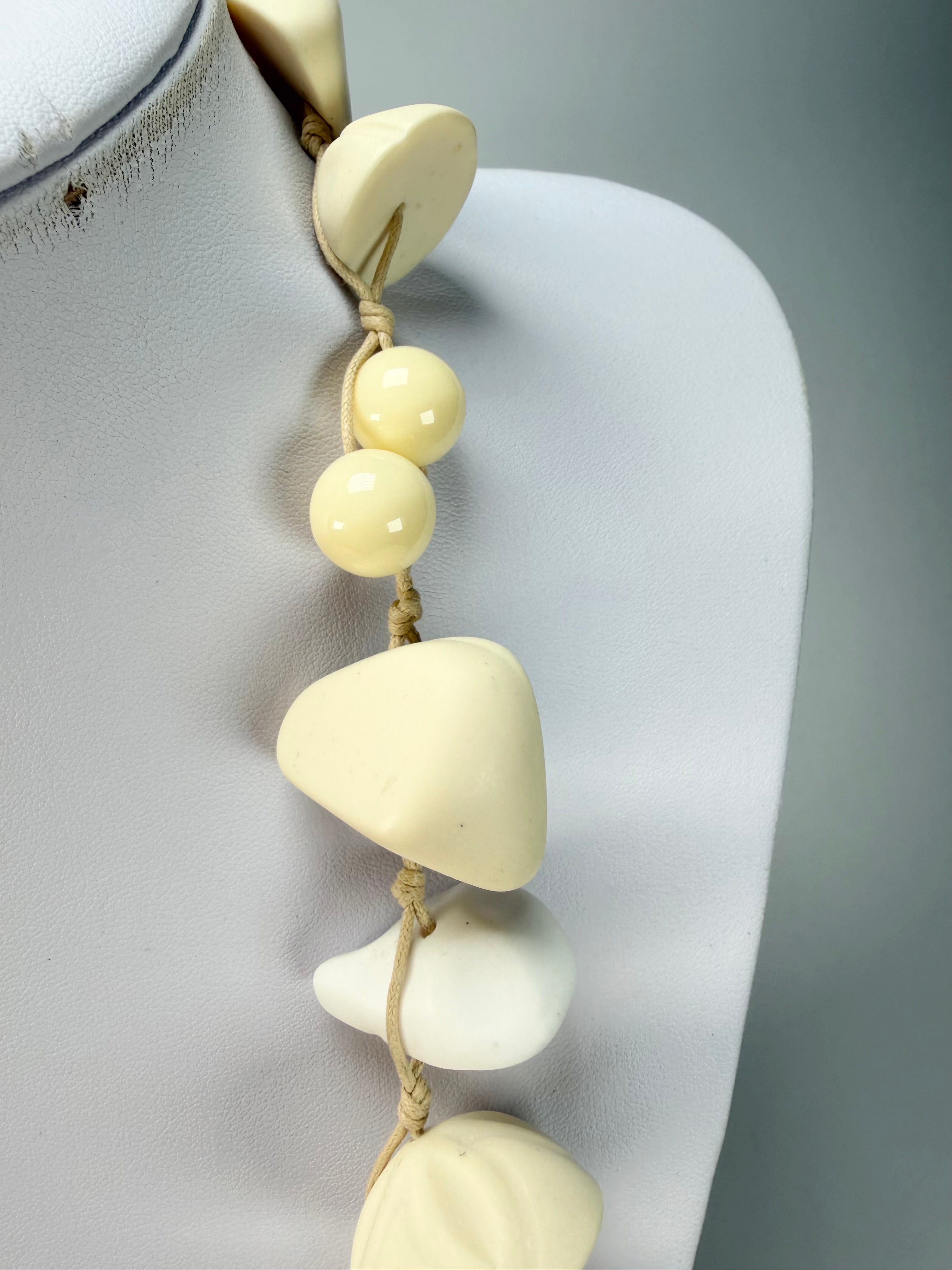 Sobral - Indiana "Aventuras" Marfim Cream Mix 110cm Resin Necklace ( 000038 )