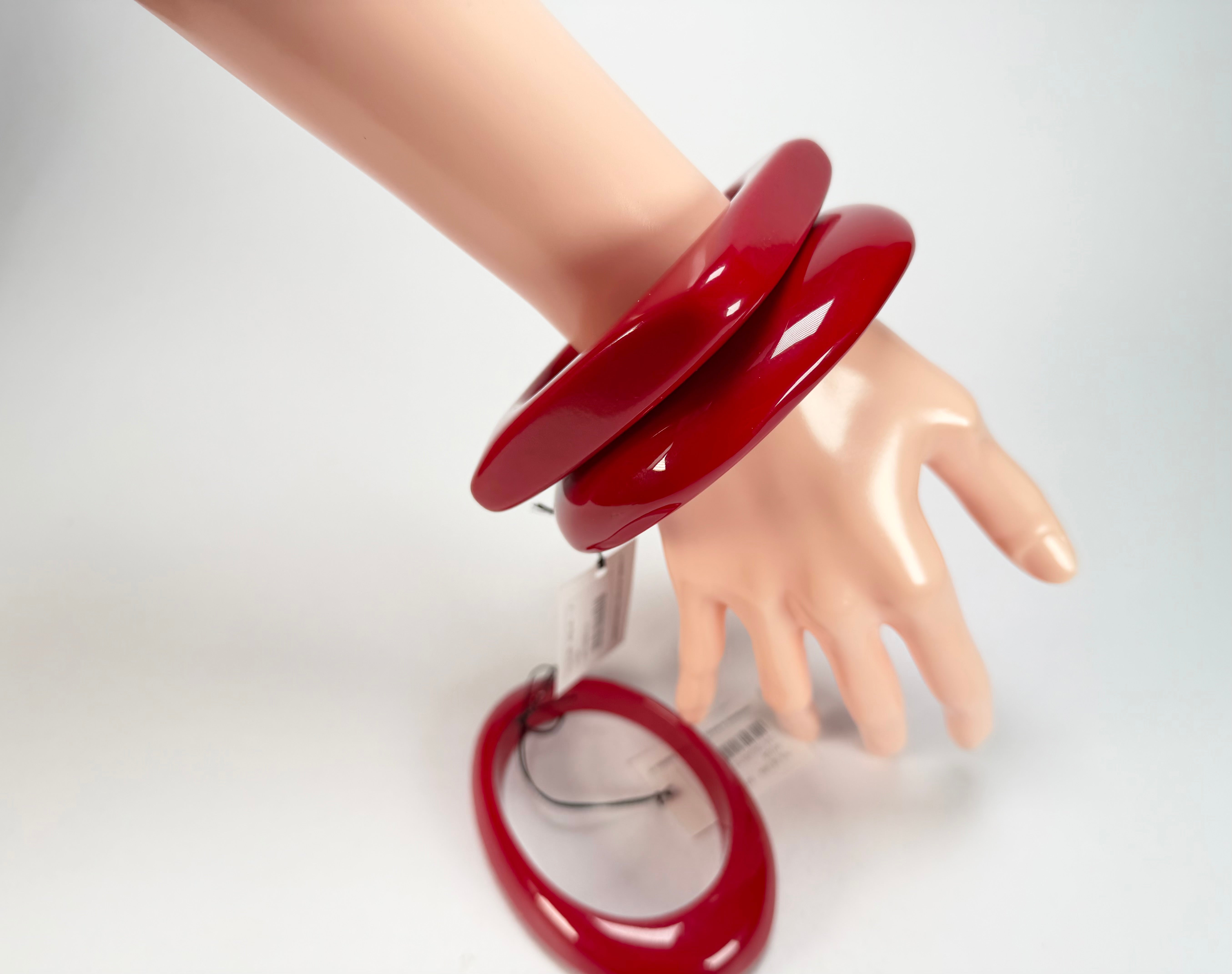 Sobral - Studio "Stacker " 3 Red Resin Solid Bangle Set ( 005161 )
