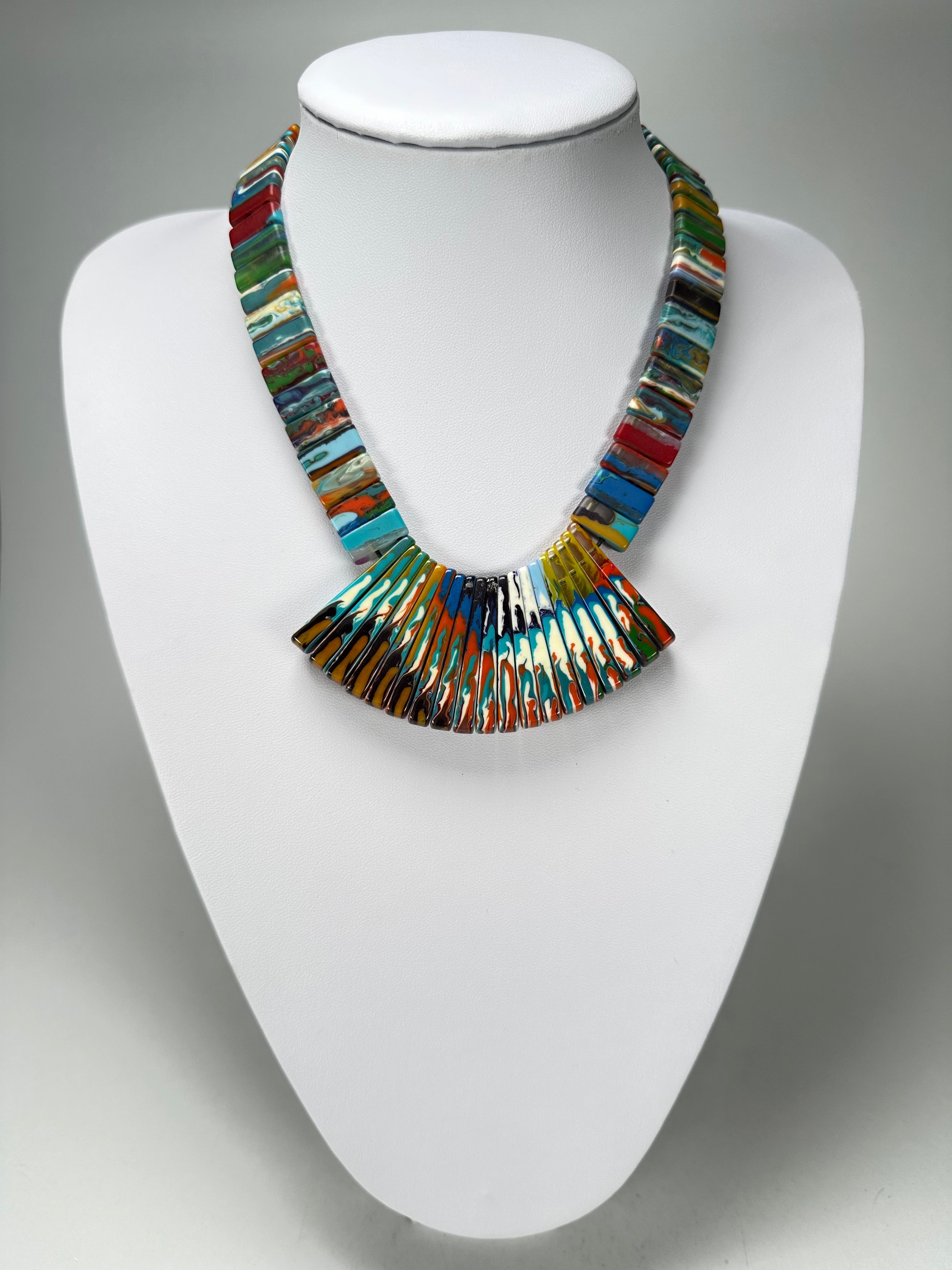 Sobral - Multi-Colour "Ticuna" Pollock Resin Necklace ( 004869 )