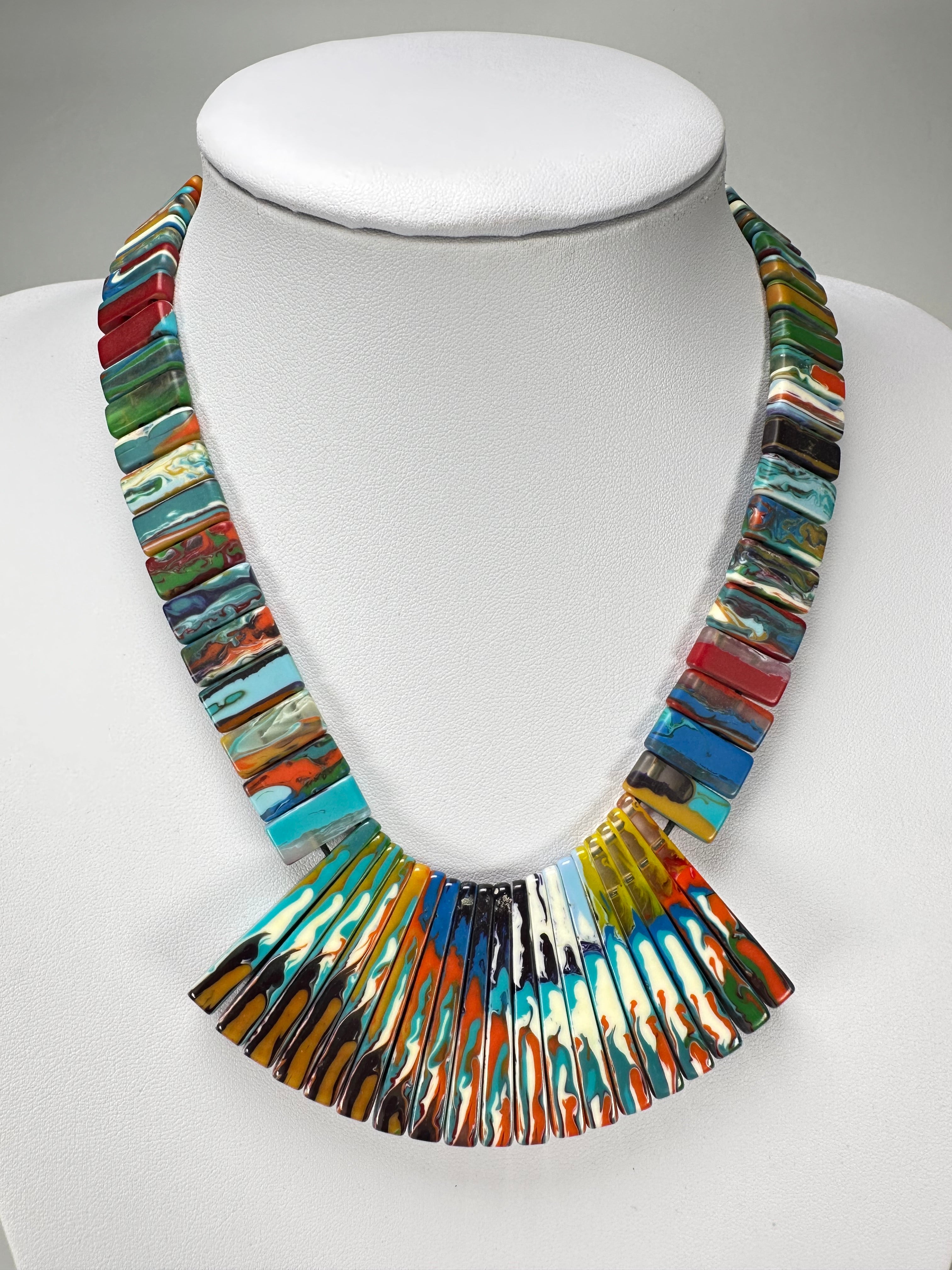 Sobral - Multi-Colour "Ticuna" Pollock Resin Necklace ( 004869 )