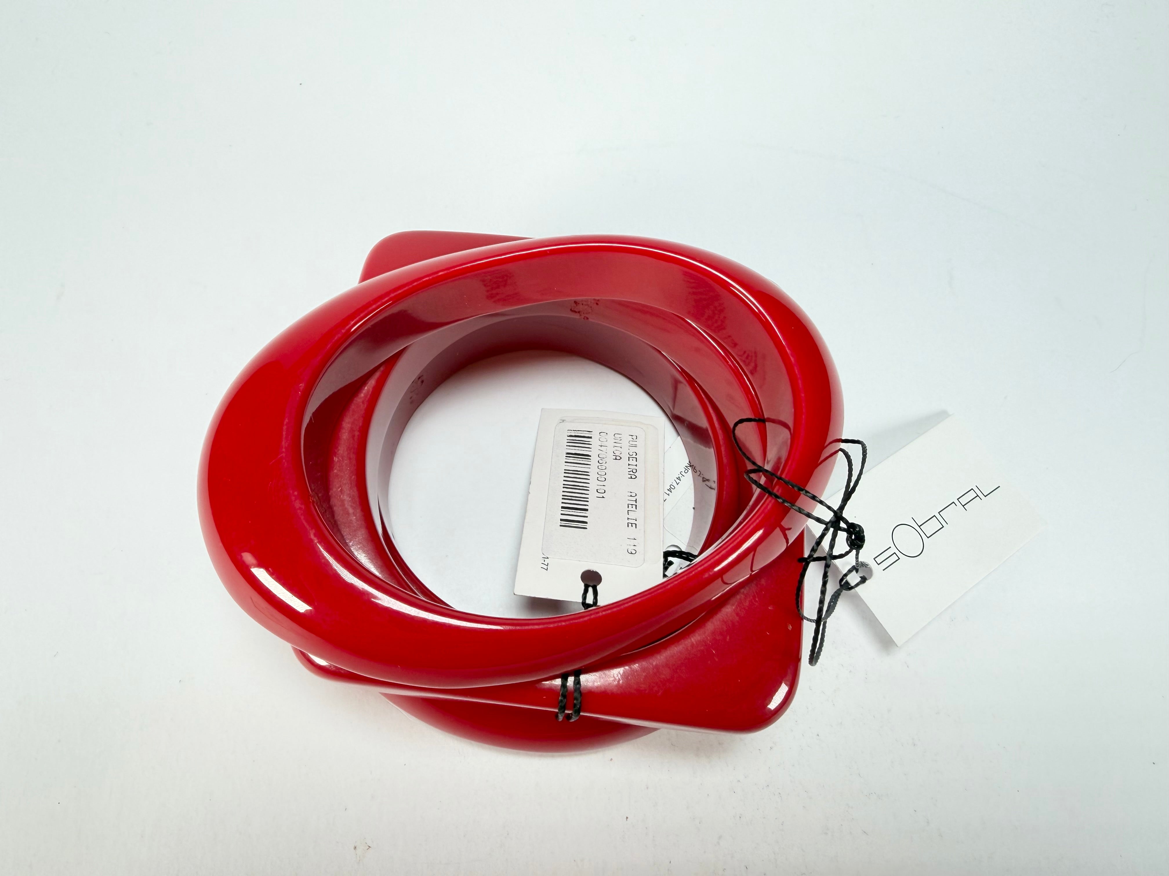 Sobral - Studio "Stacker " 3 Red Resin Solid Bangle Set ( 005161 )