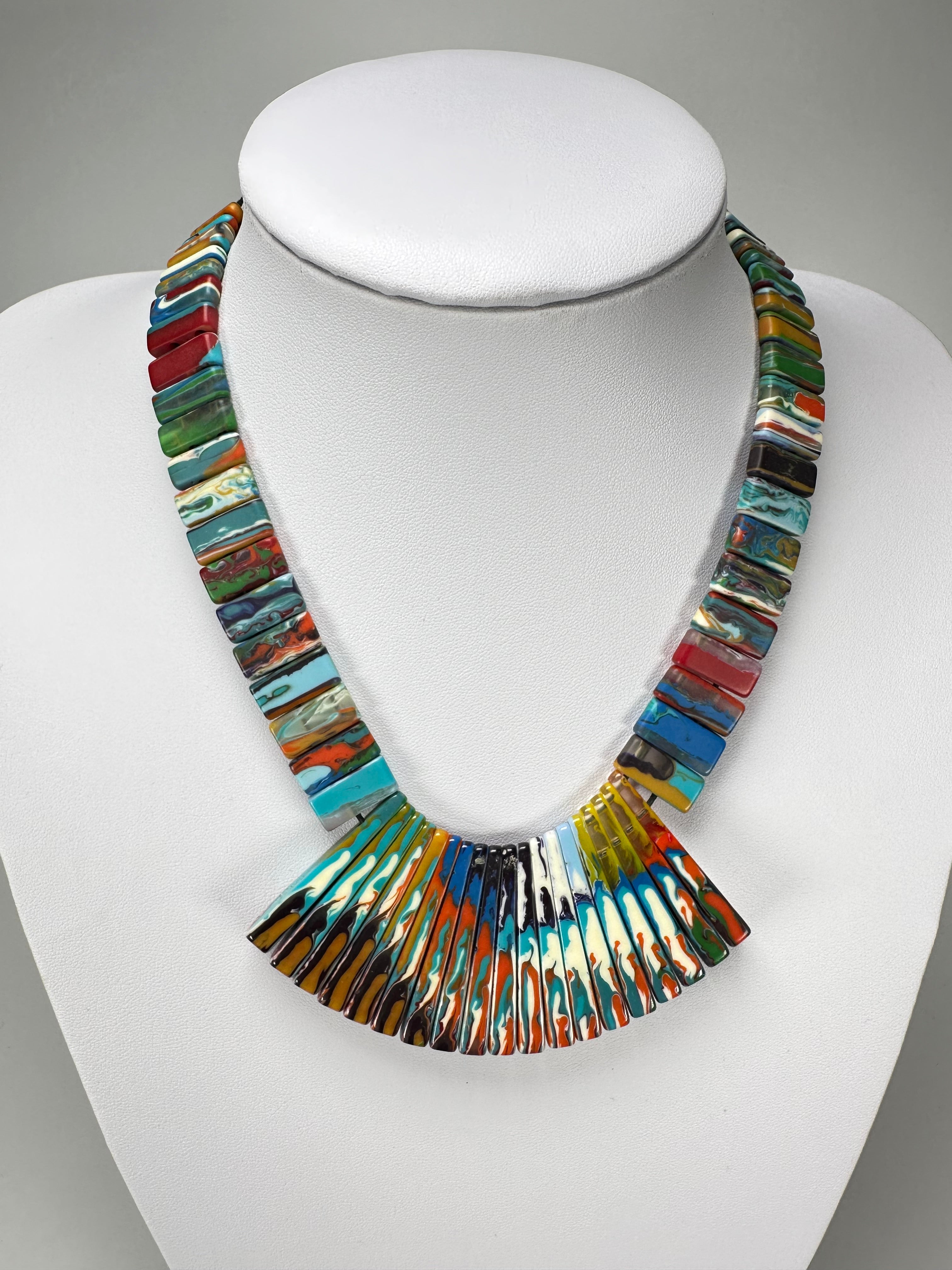 Sobral - Multi-Colour "Ticuna" Pollock Resin Necklace ( 004869 )