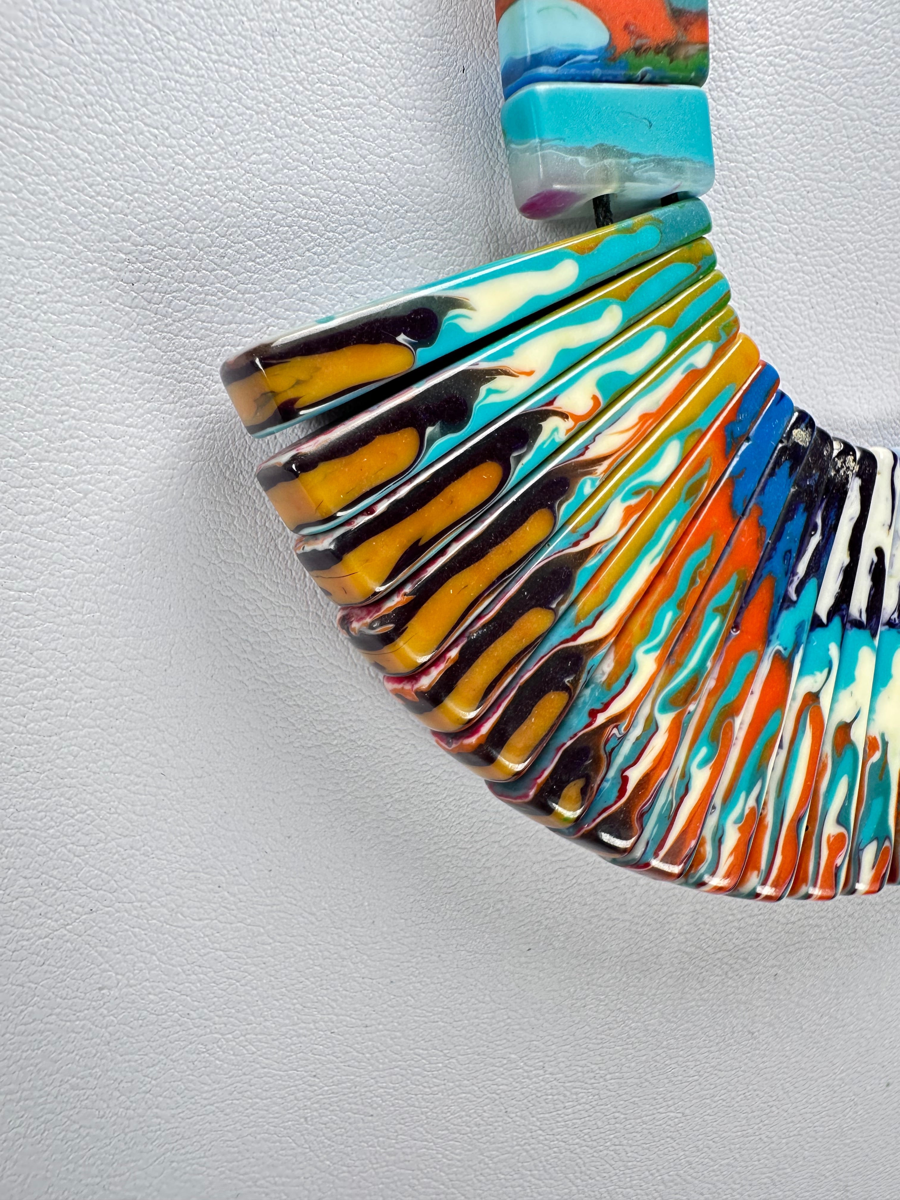 Sobral - Multi-Colour "Ticuna" Pollock Resin Necklace ( 004869 )
