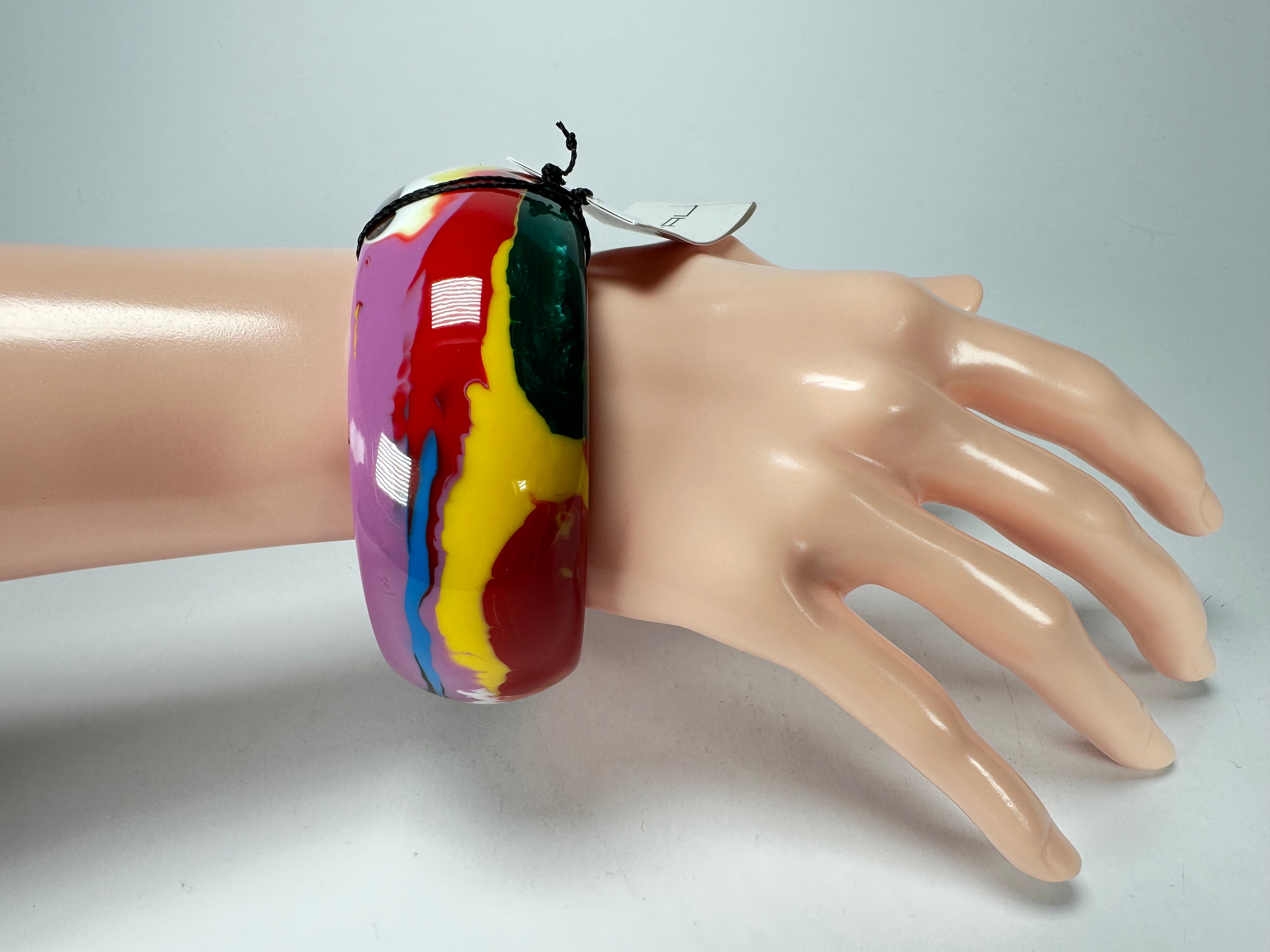 Sobral - Multi-Colour "PB34 Pollock" Resin Solid Bangle ( 002444 )