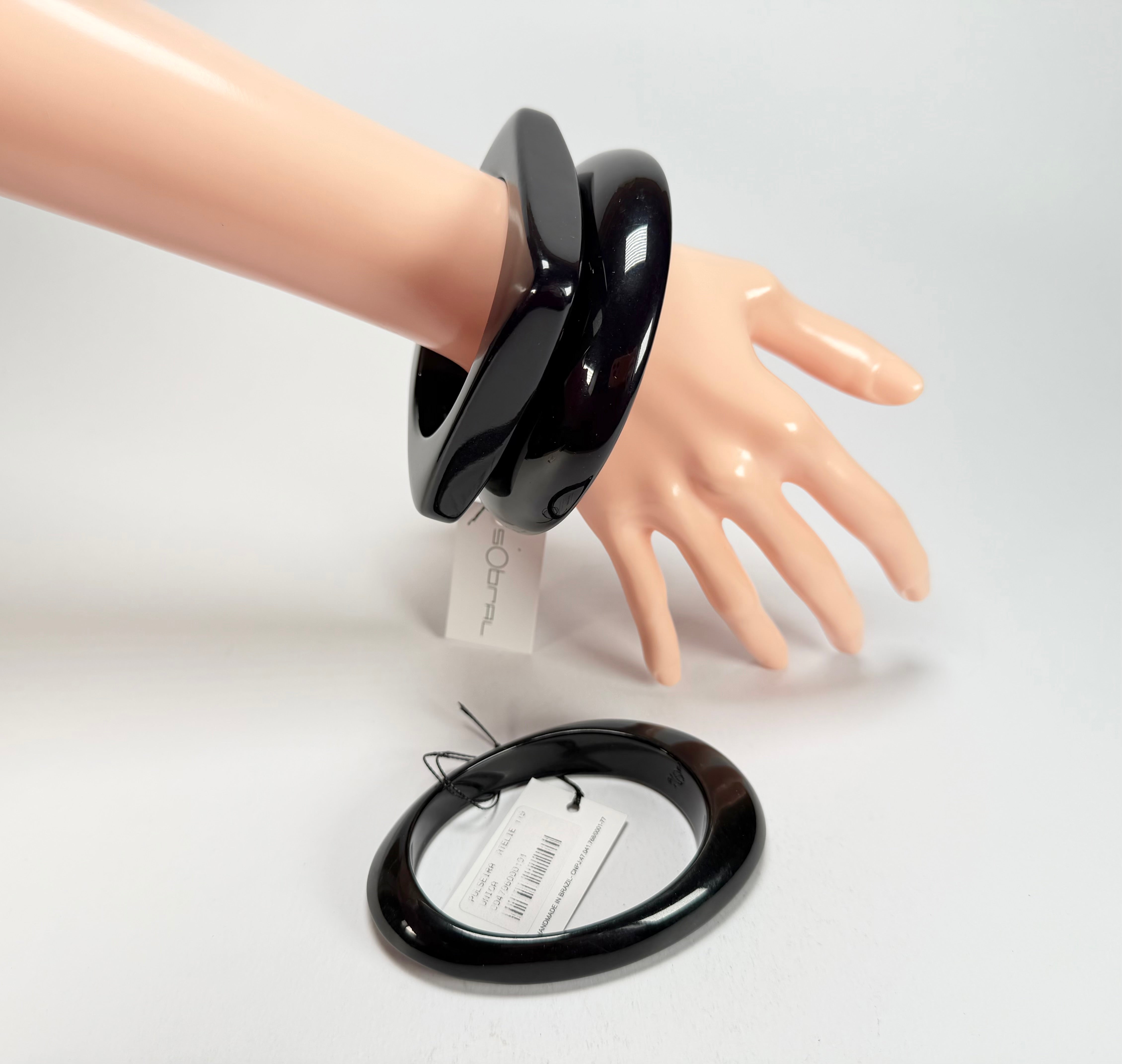 Sobral - Studio "Stacker " 3 Black Resin Solid Bangle Set ( 005161 )