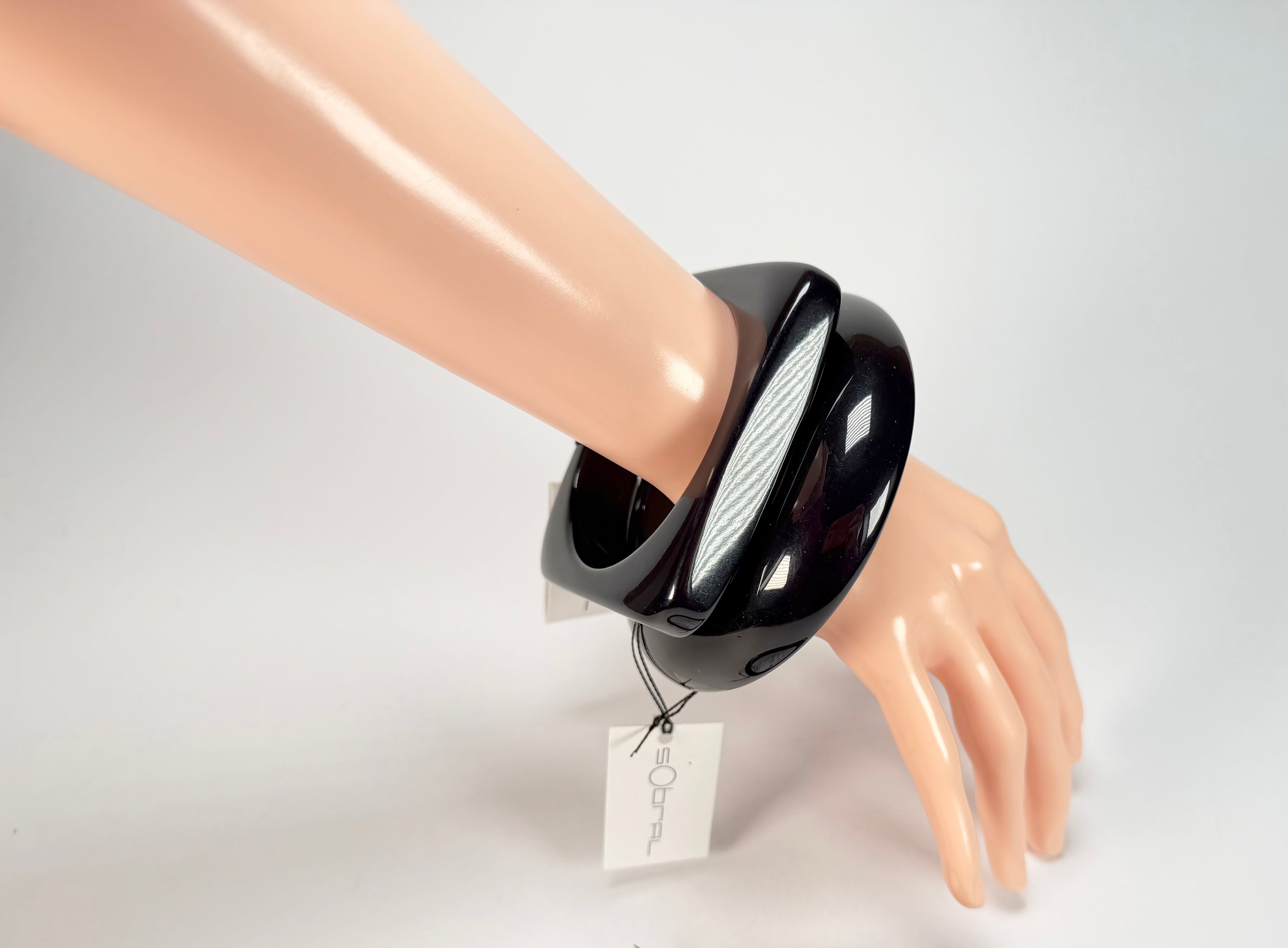 Sobral - Studio "Stacker " 3 Black Resin Solid Bangle Set ( 005161 )