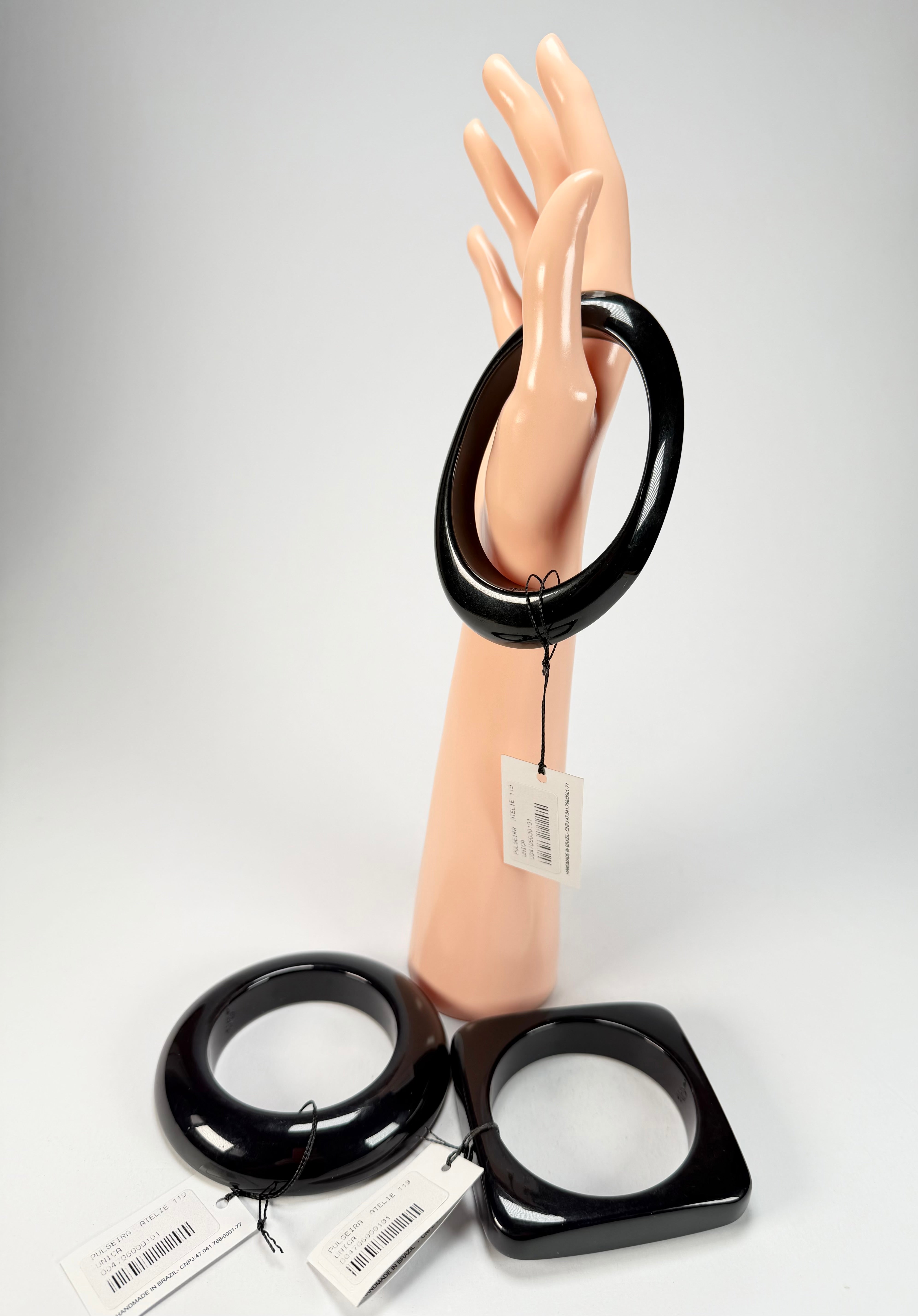 Sobral - Studio "Stacker " 3 Black Resin Solid Bangle Set ( 005161 )