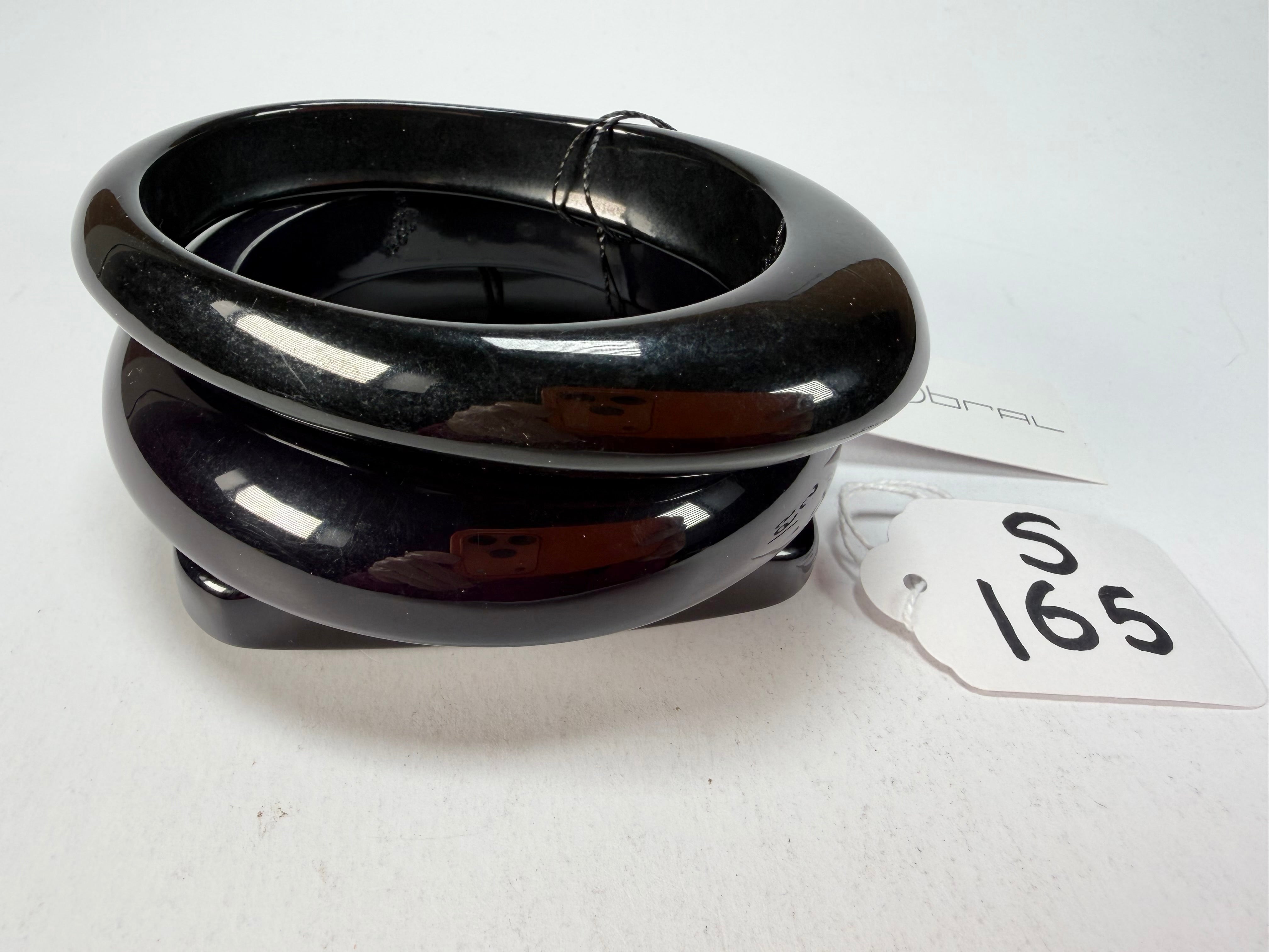 Sobral - Studio "Stacker " 3 Black Resin Solid Bangle Set ( 005161 )