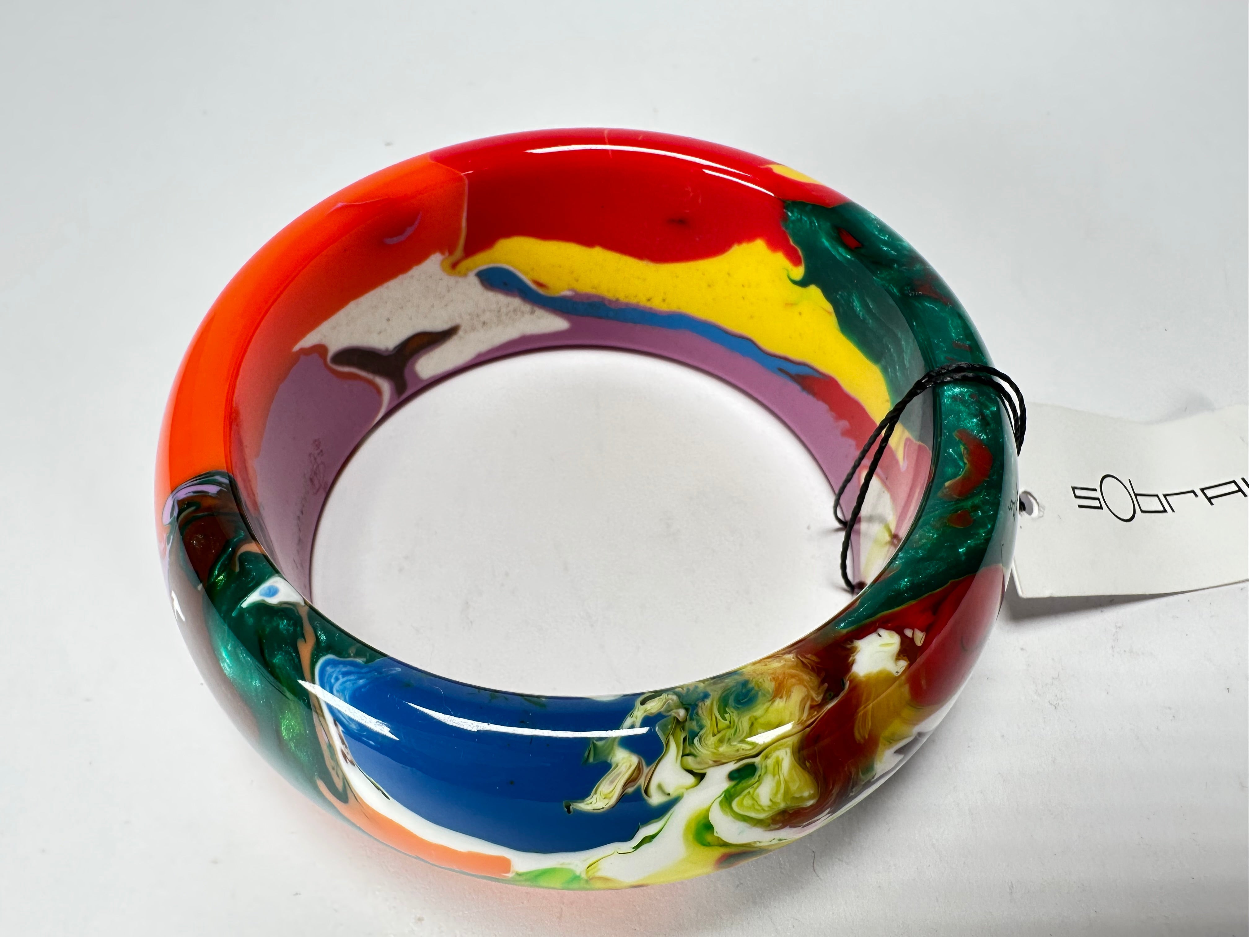 Sobral - Multi-Colour "PB34 Pollock" Resin Solid Bangle ( 002444 )