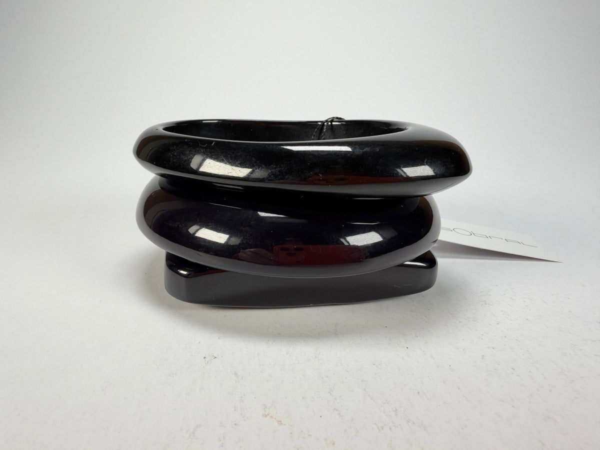 Sobral - Studio "Stacker " 3 Black Resin Solid Bangle Set ( 005161 )
