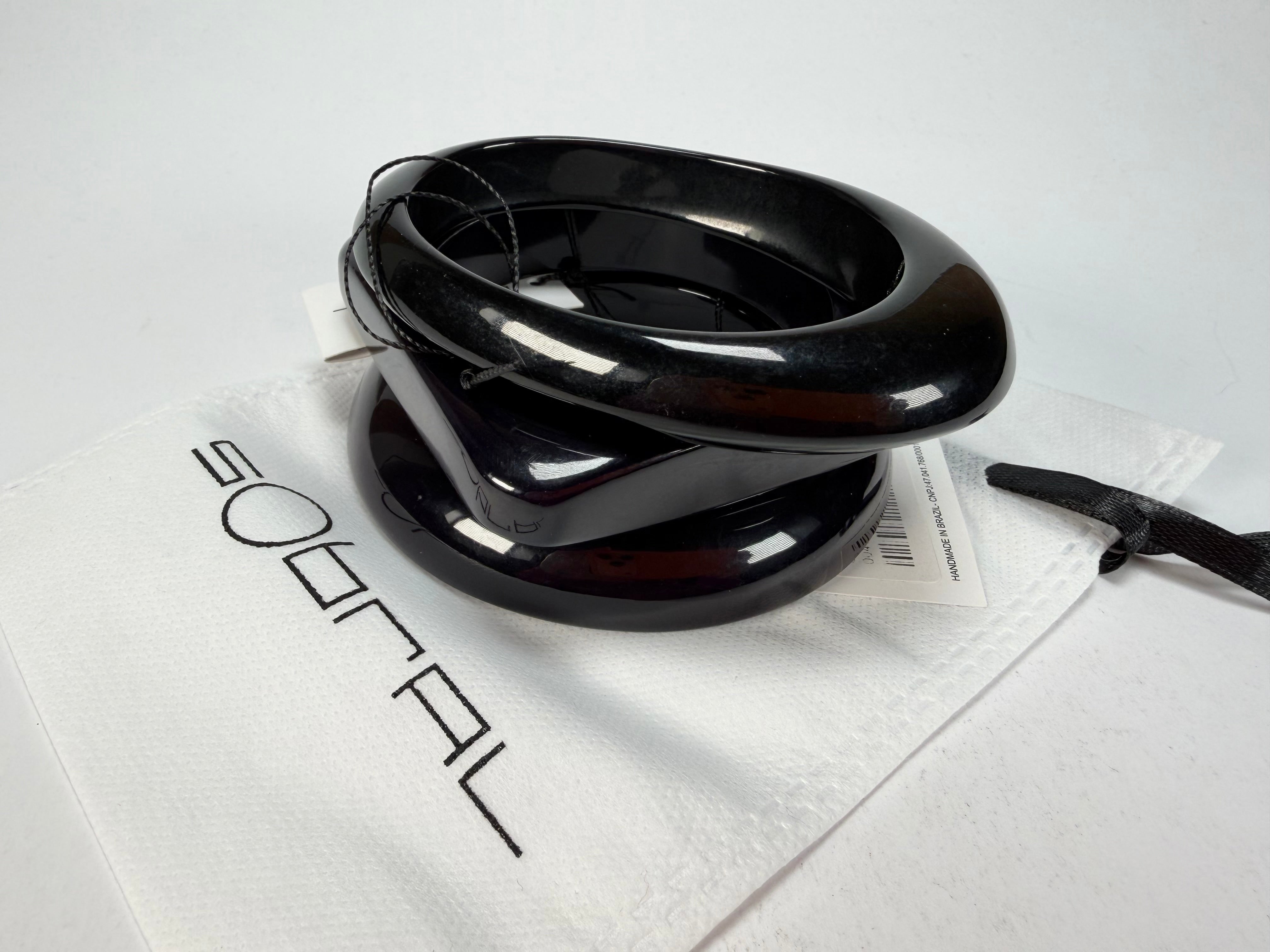 Sobral - Studio "Stacker " 3 Black Resin Solid Bangle Set ( 005161 )