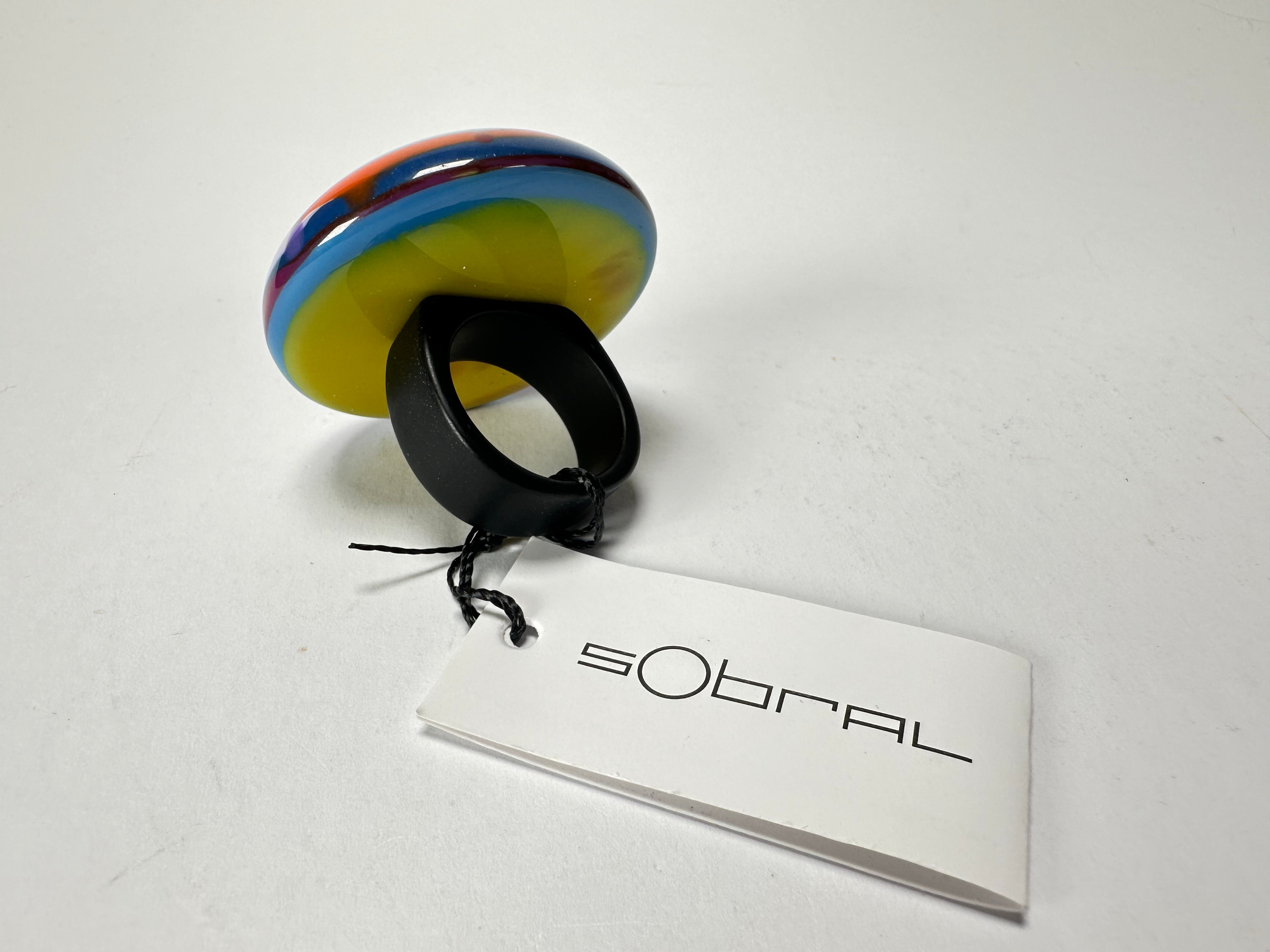 Sobral - Multi-Colour "Moscou K" Resin Ring ( 003605 ) - Size UK U / US 10