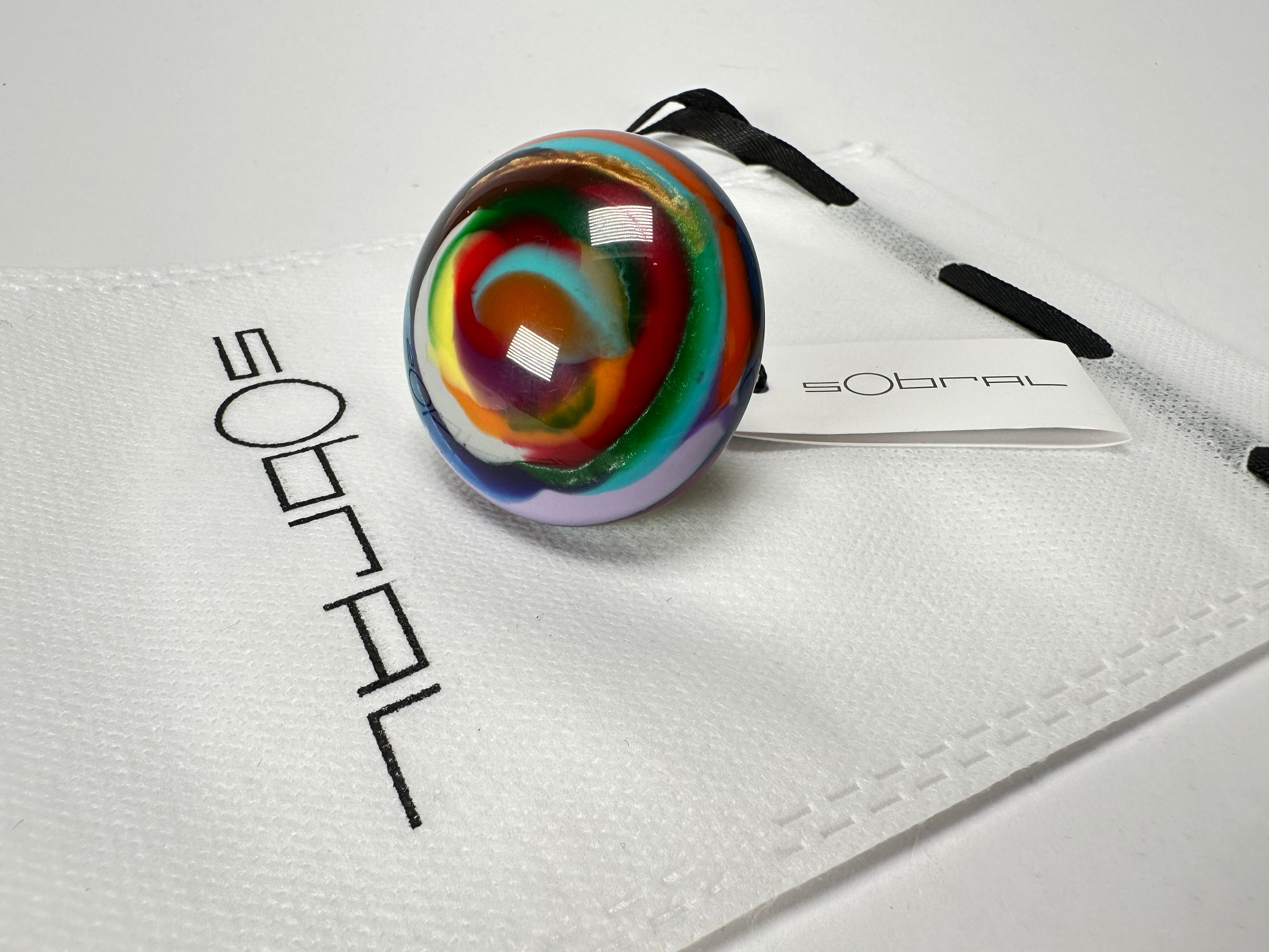 Sobral - Multi-Colour "Moscou K" Resin Ring ( 003605 ) - Size UK U / US 10
