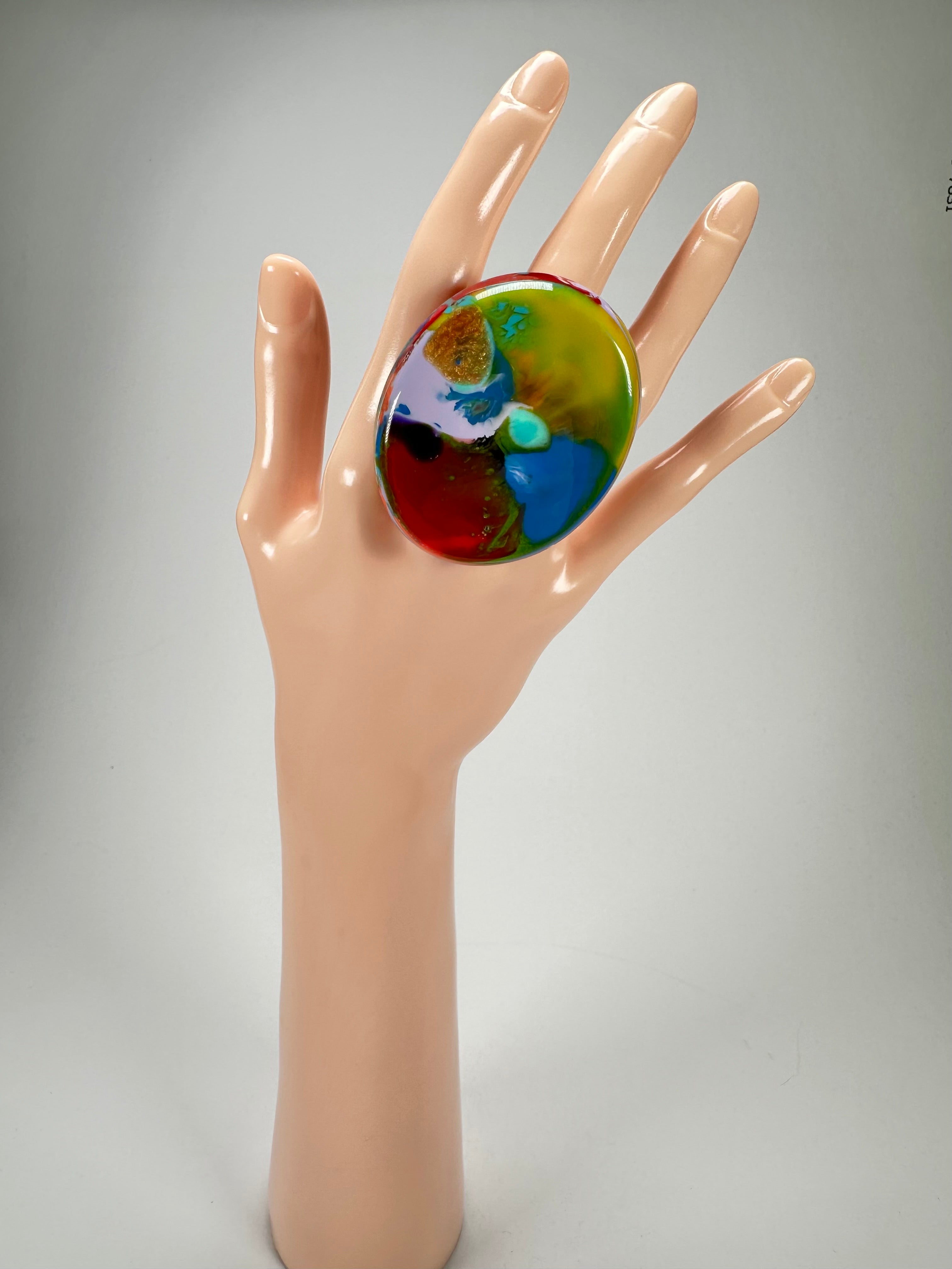 Sobral - Multi-Colour "Munique" K.Polido Resin Ring ( 005145 ) - Size UK N / US 6.5