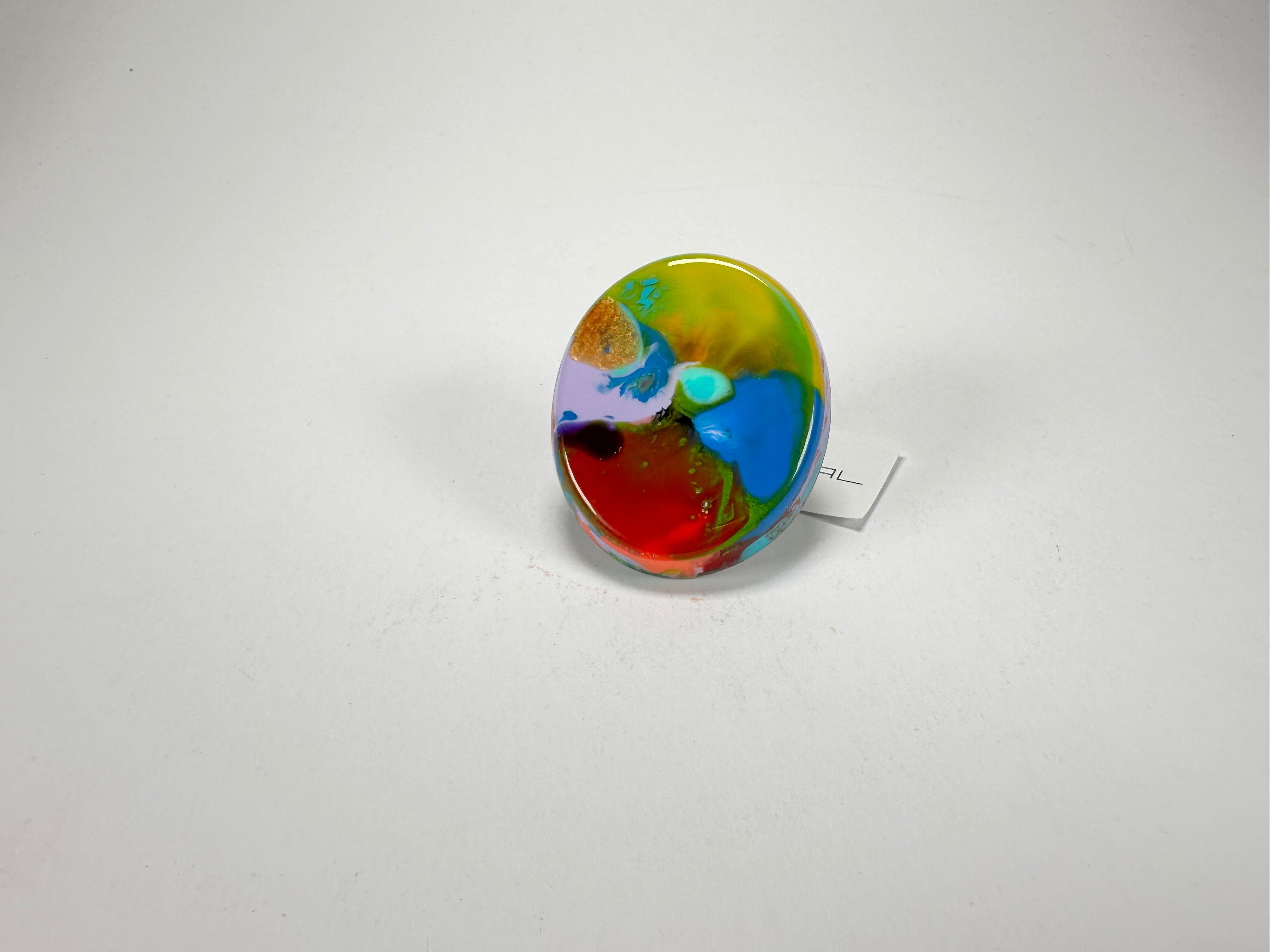 Sobral - Multi-Colour "Munique" K.Polido Resin Ring ( 005145 ) - Size UK N / US 6.5