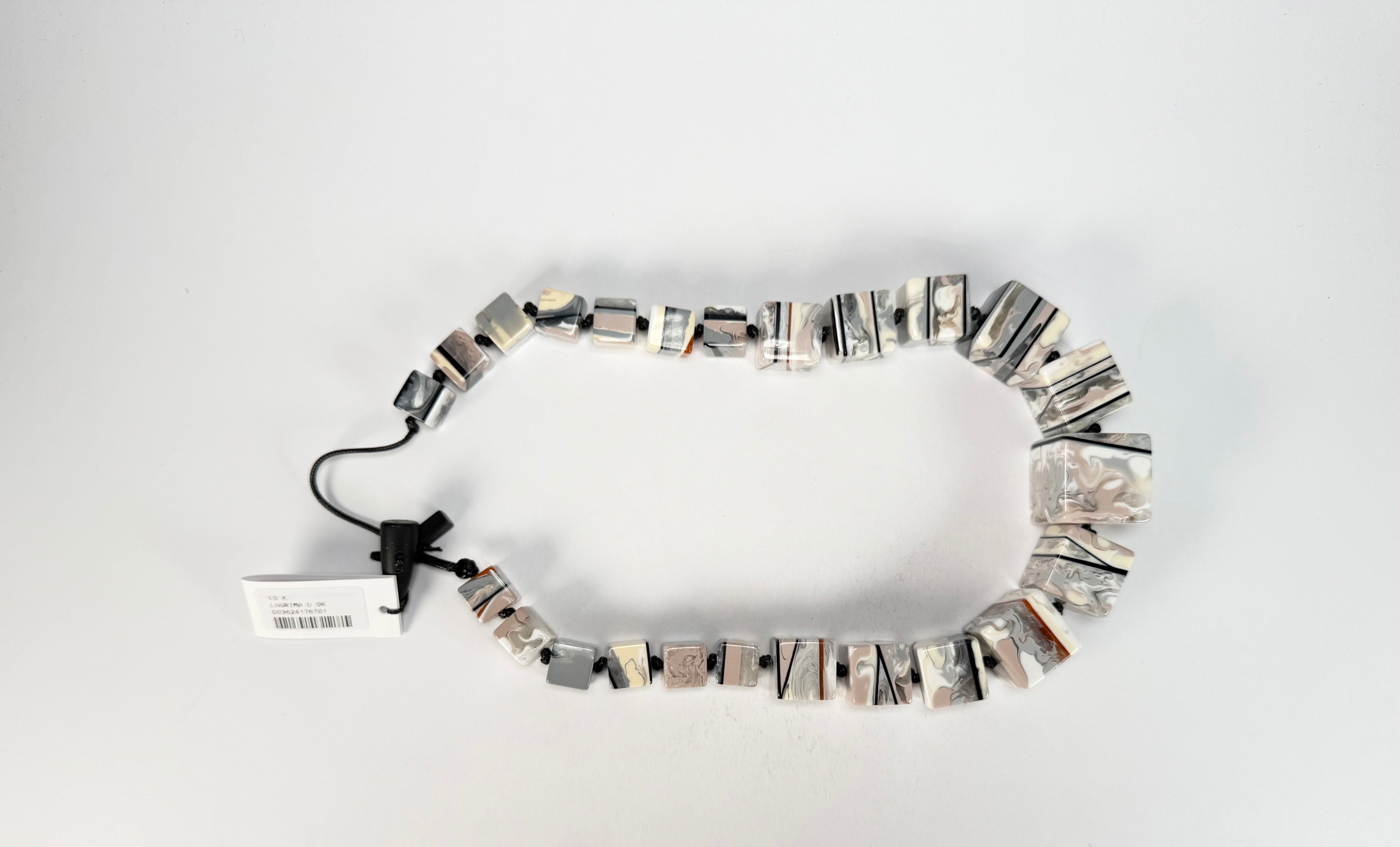 Sobral - Lágrima D'or "K" Large Cubes Resin Necklace ( 003624 )