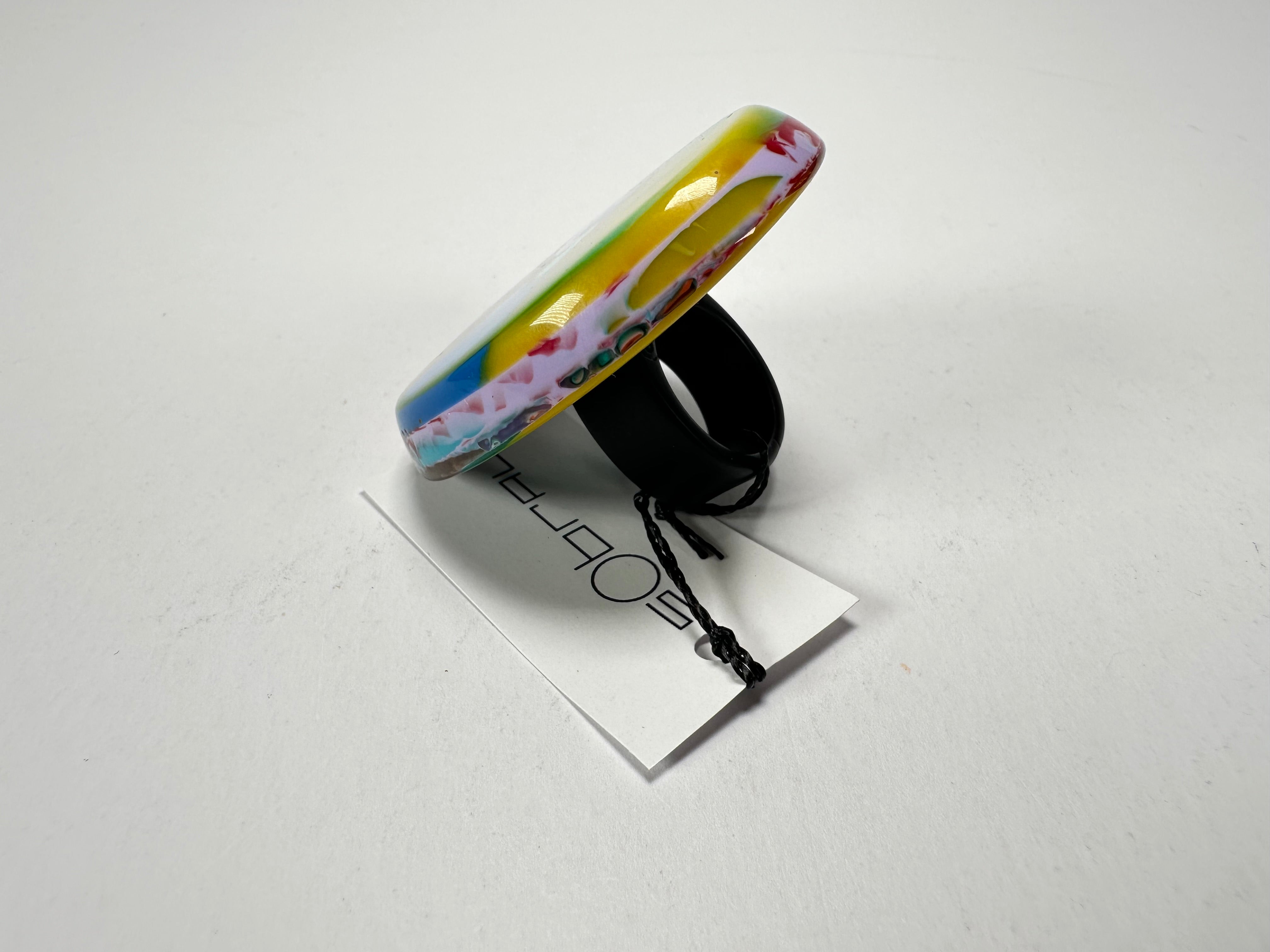 Sobral - Multi-Colour "Munique" K.Polido Resin Ring ( 005145 ) - Size UK N / US 6.5