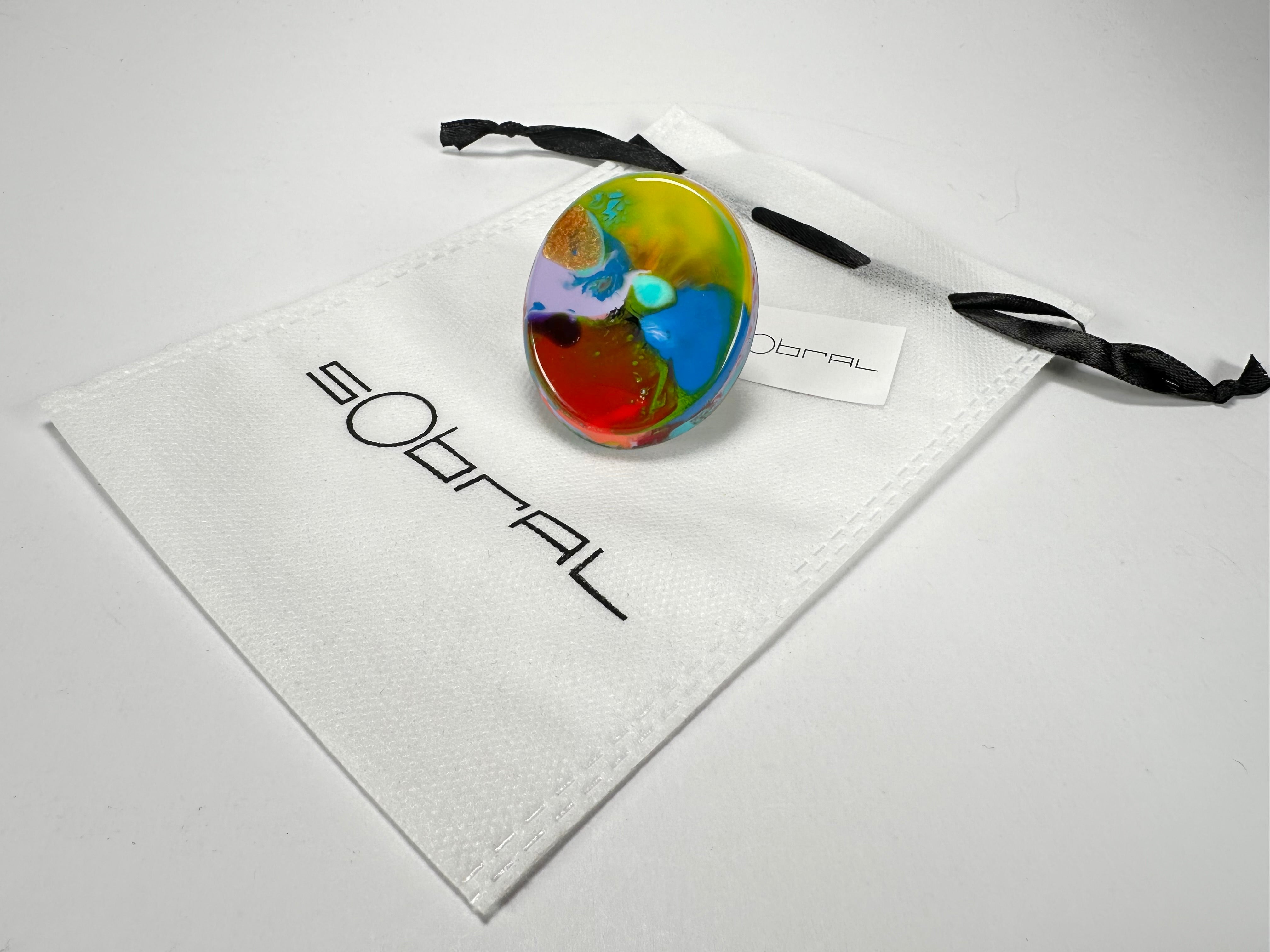 Sobral - Multi-Colour "Munique" K.Polido Resin Ring ( 005145 ) - Size UK N / US 6.5