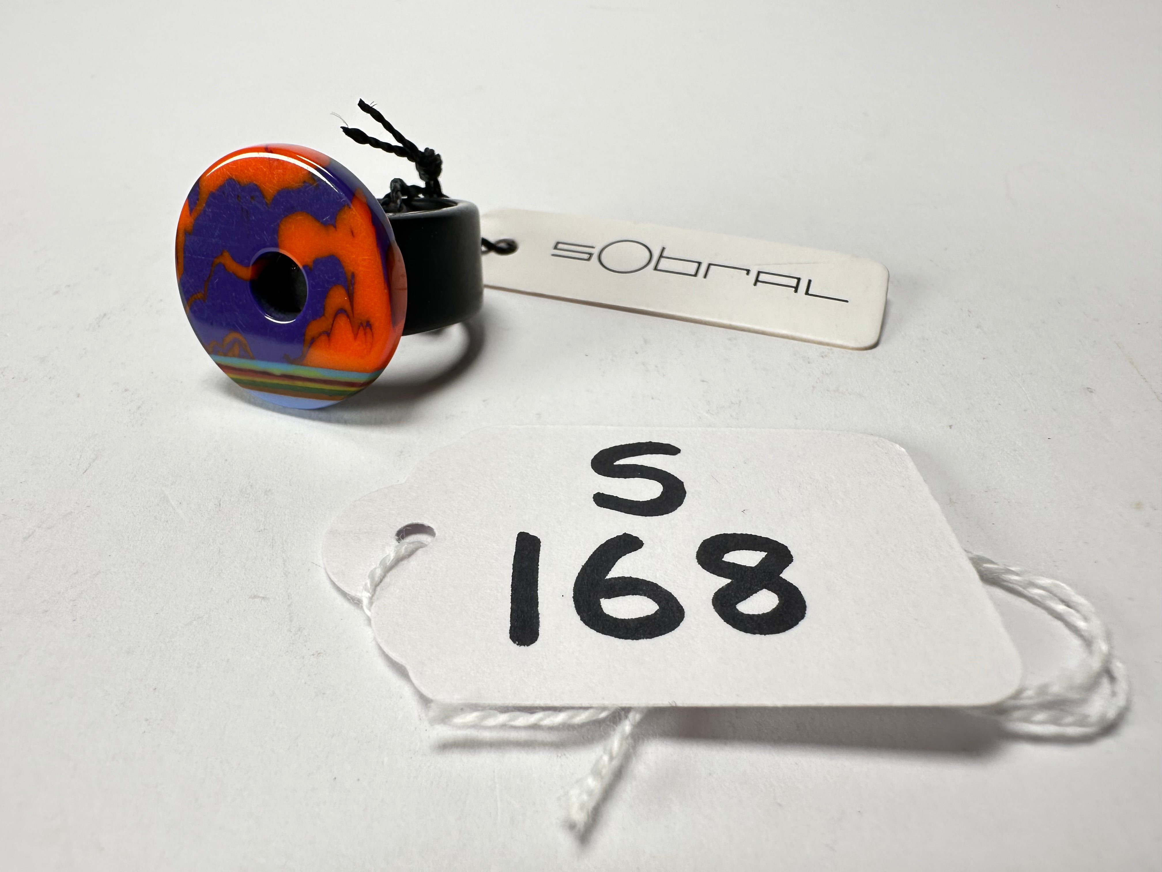 Sobral - Multi-Colour "Pi Pitágoras" Pollock Resin Ring ( 005256 ) - Size UK R / US 8