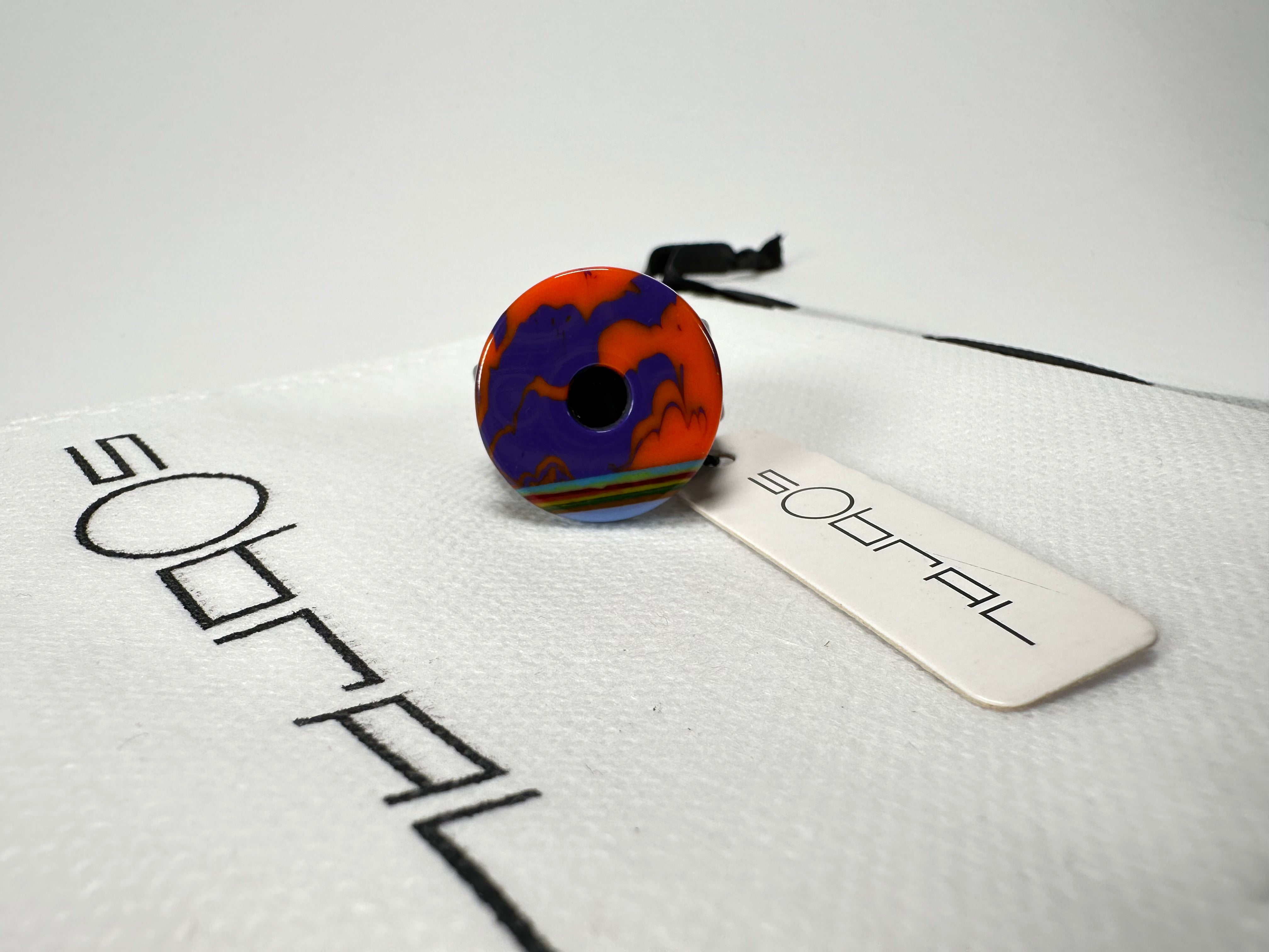 Sobral - Multi-Colour "Pi Pitágoras" Pollock Resin Ring ( 005256 ) - Size UK R / US 8
