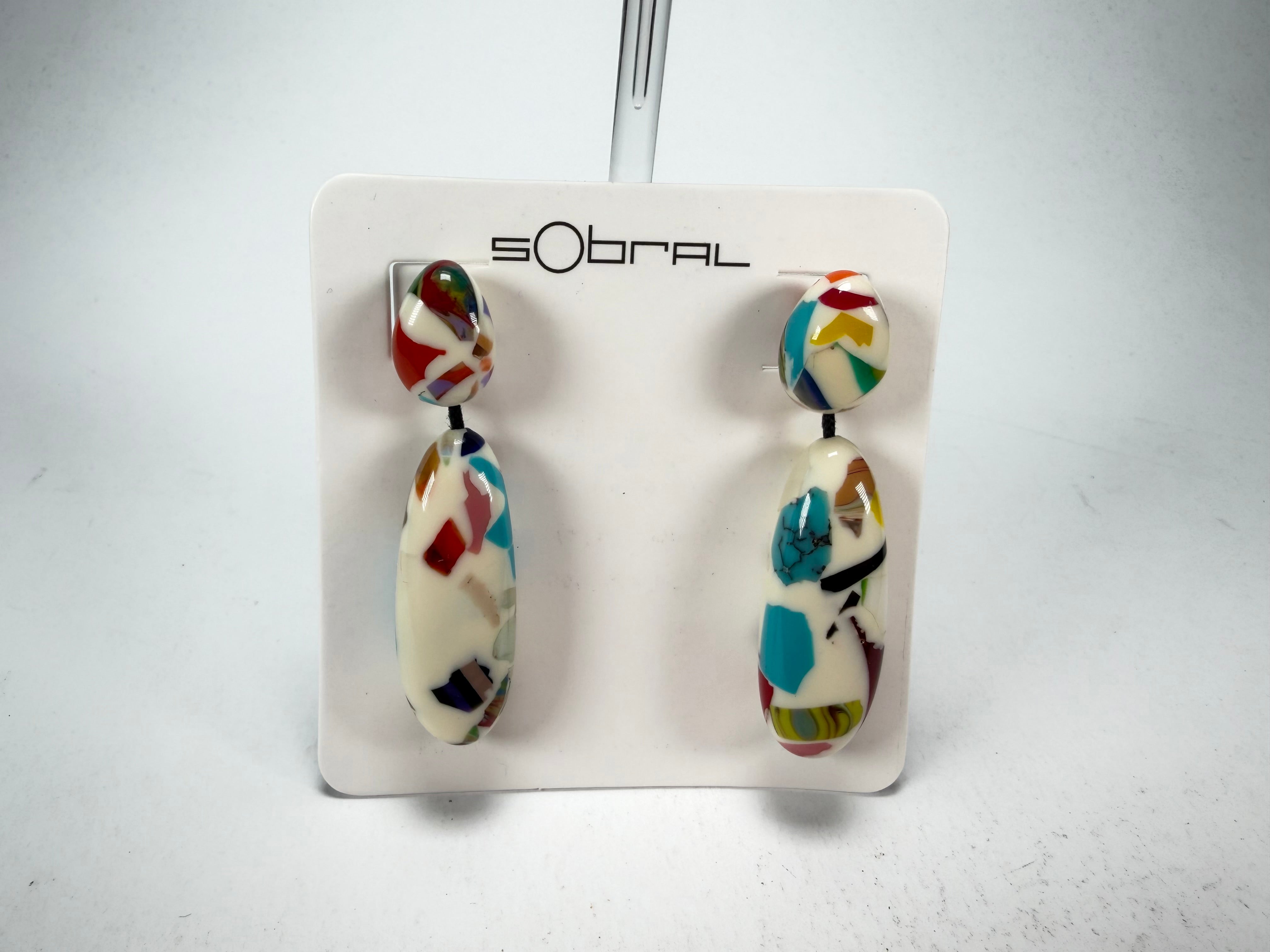 Sobral - Caillou Marfim "Caillou" Resin Earrings ( 005427 )