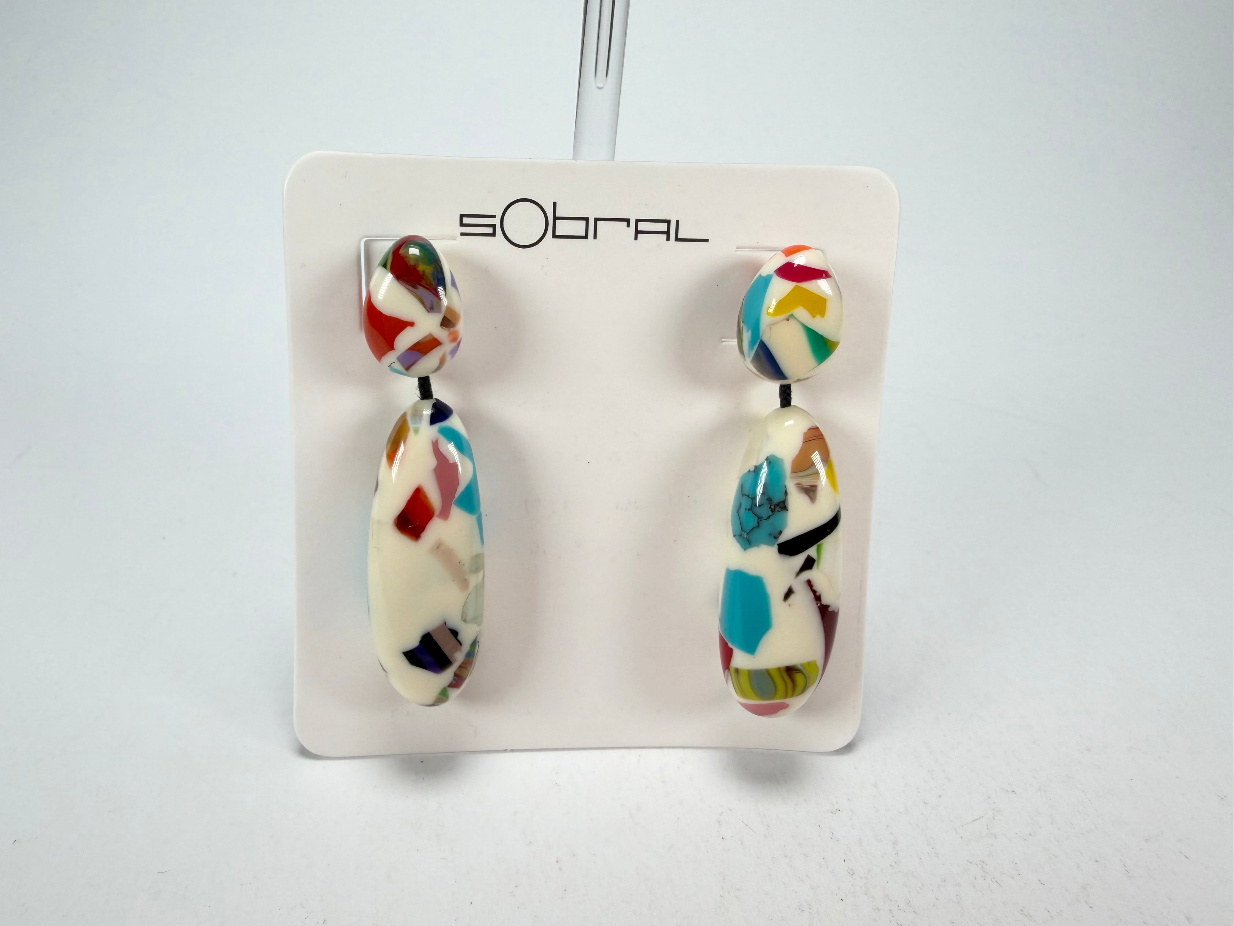 Sobral - Caillou Marfim "Caillou" Resin Earrings ( 005427 )