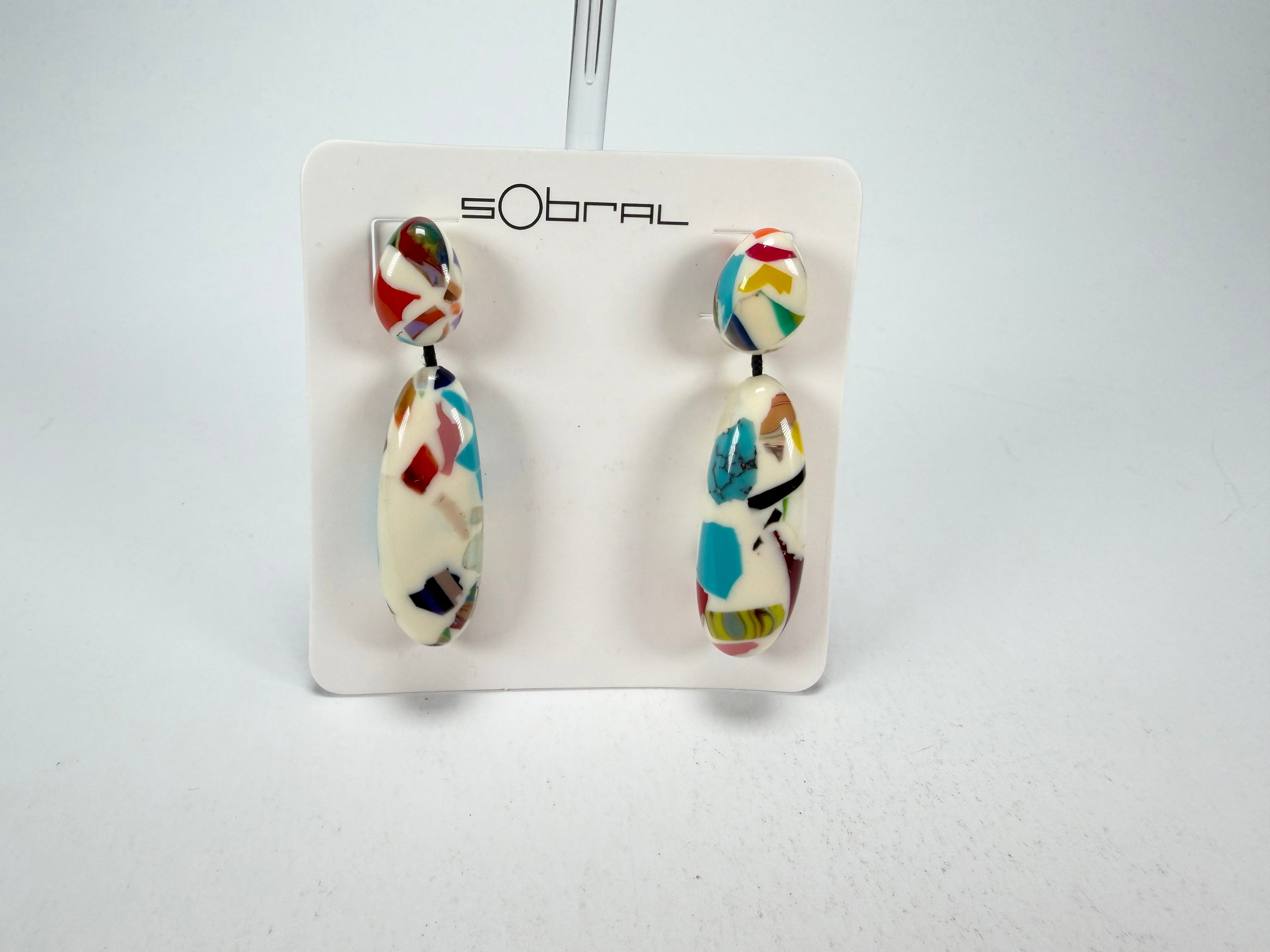 Sobral - Caillou Marfim "Caillou" Resin Earrings ( 005427 )
