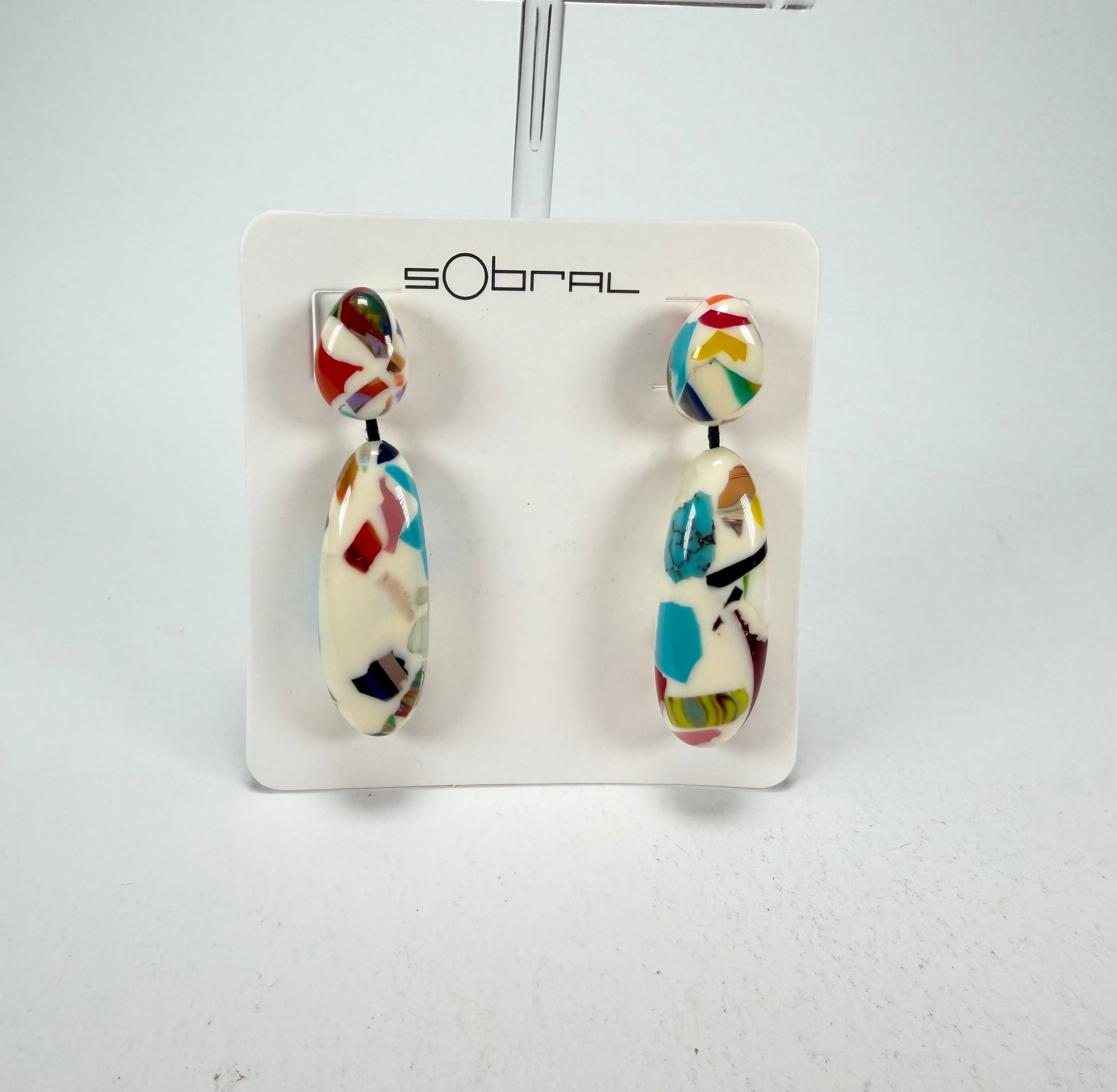 Sobral - Caillou Marfim "Caillou" Resin Earrings ( 005427 )