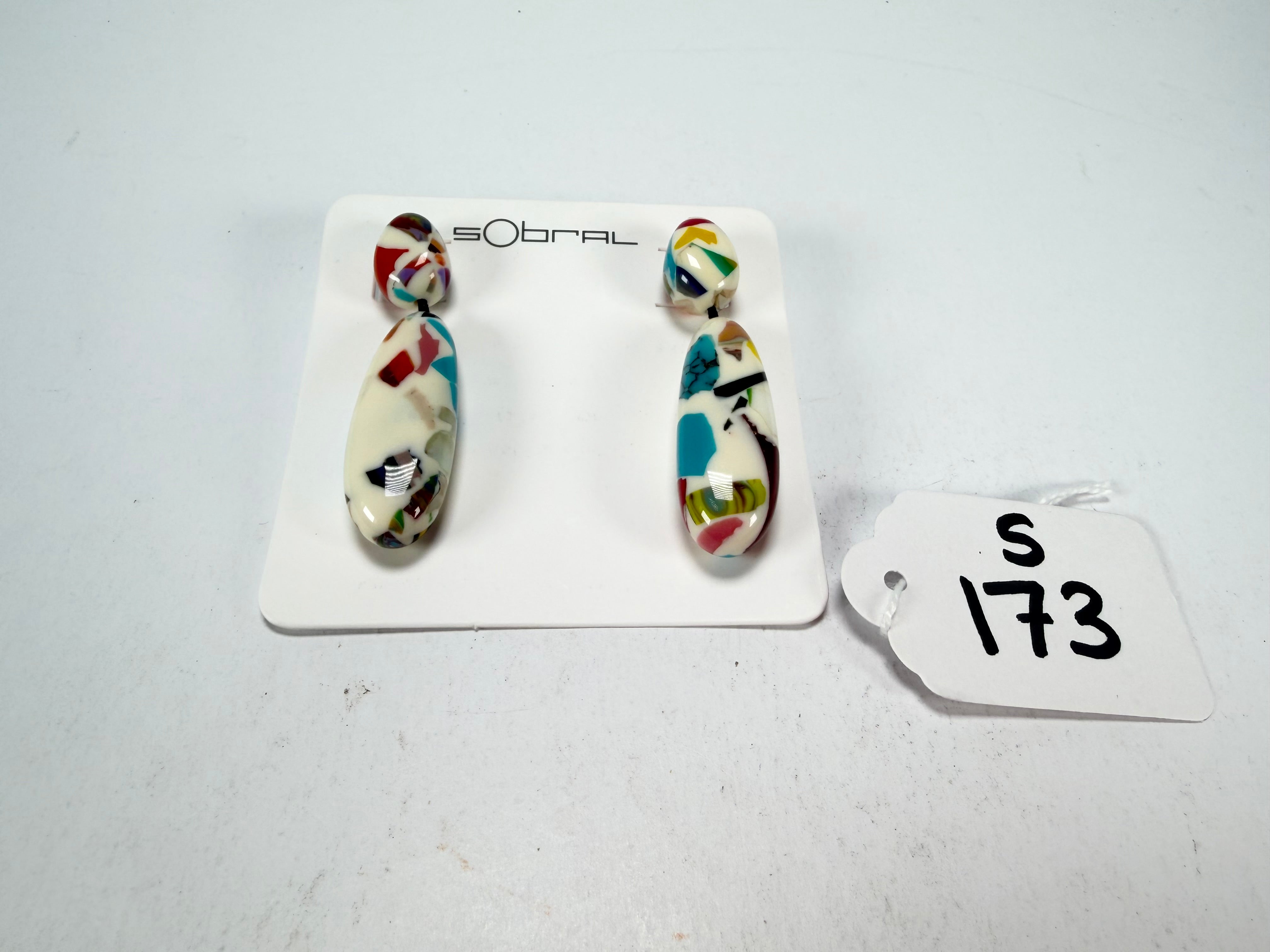 Sobral - Caillou Marfim "Caillou" Resin Earrings ( 005427 )