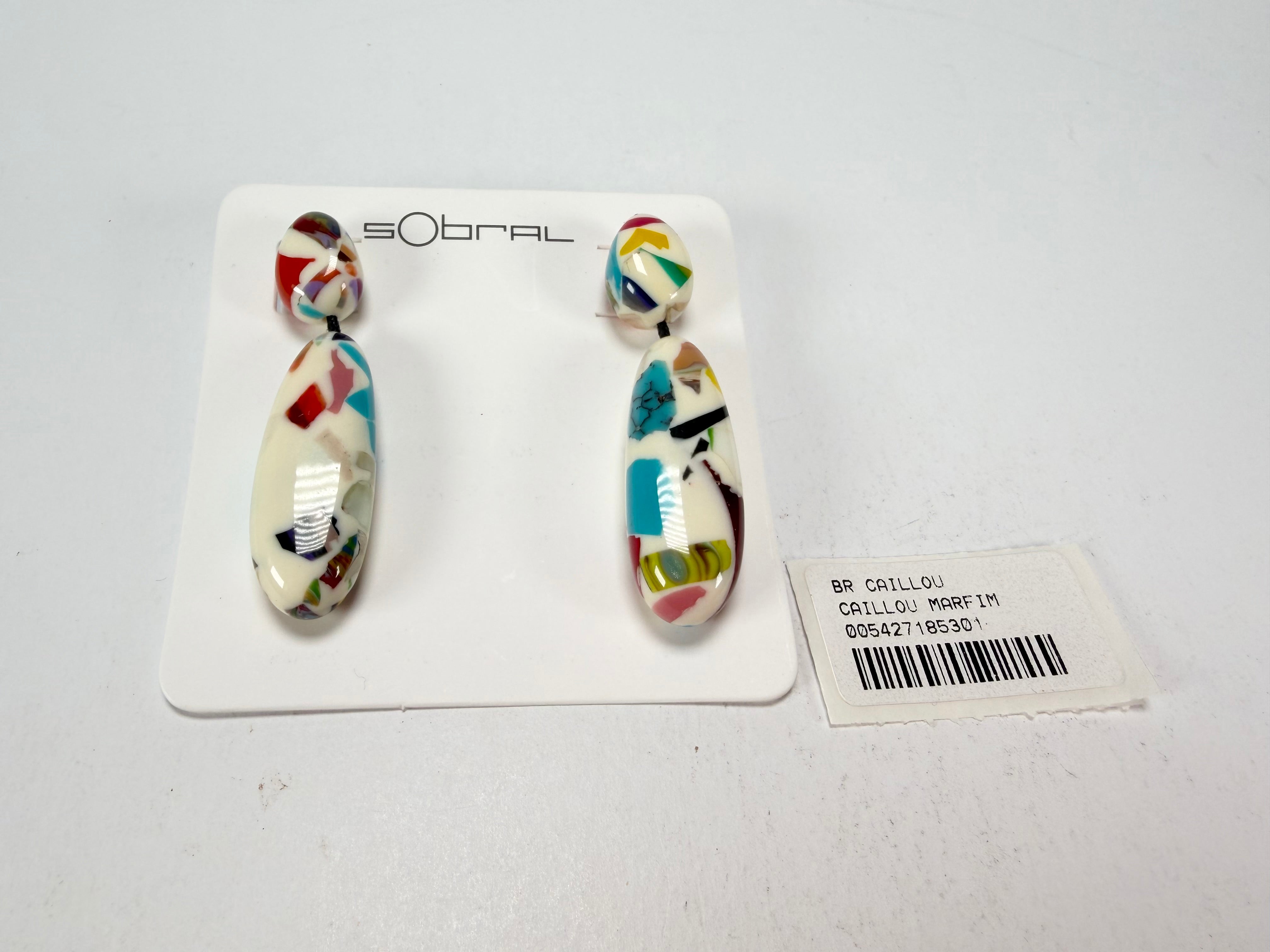 Sobral - Caillou Marfim "Caillou" Resin Earrings ( 005427 )