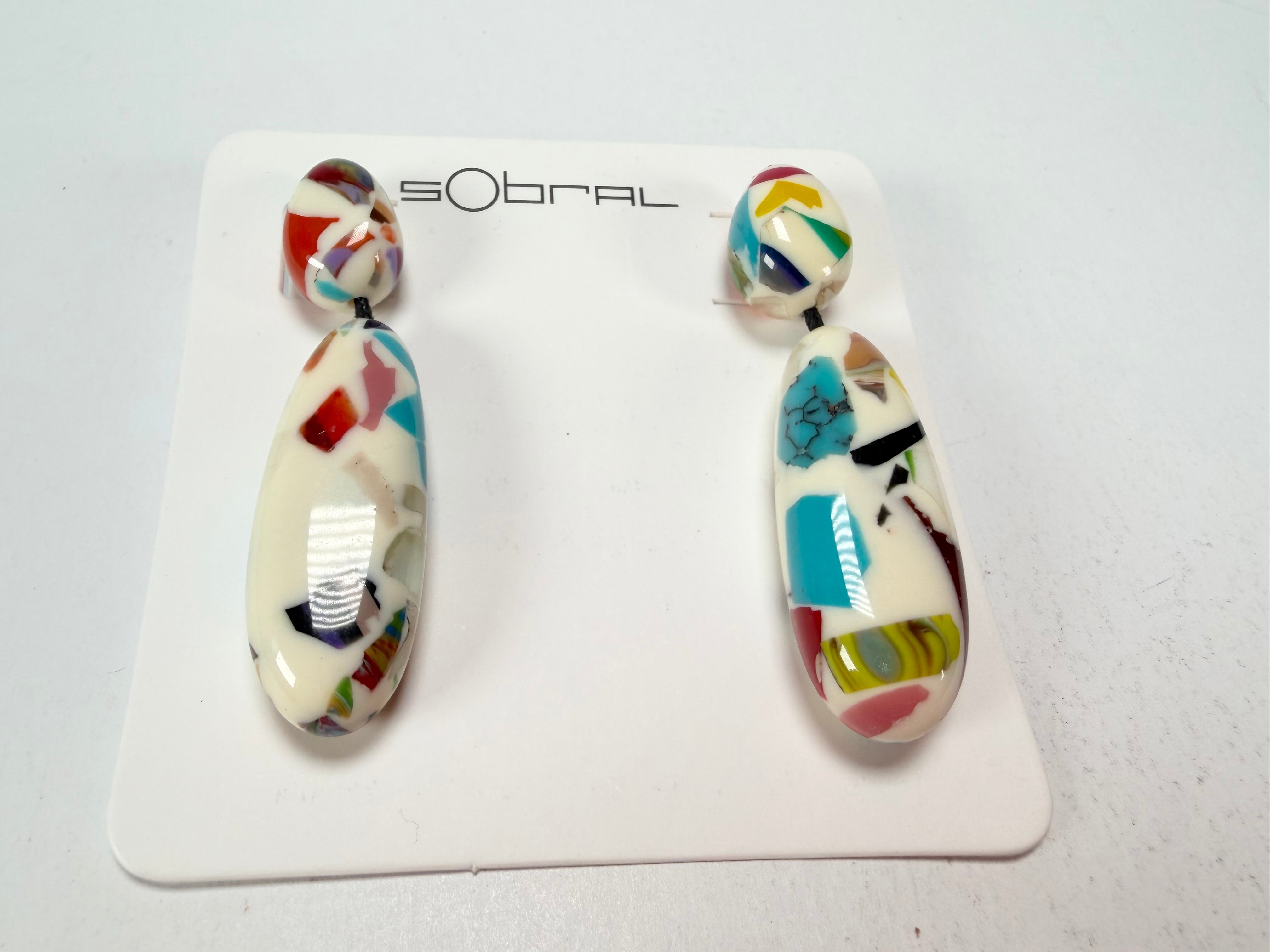 Sobral - Caillou Marfim "Caillou" Resin Earrings ( 005427 )