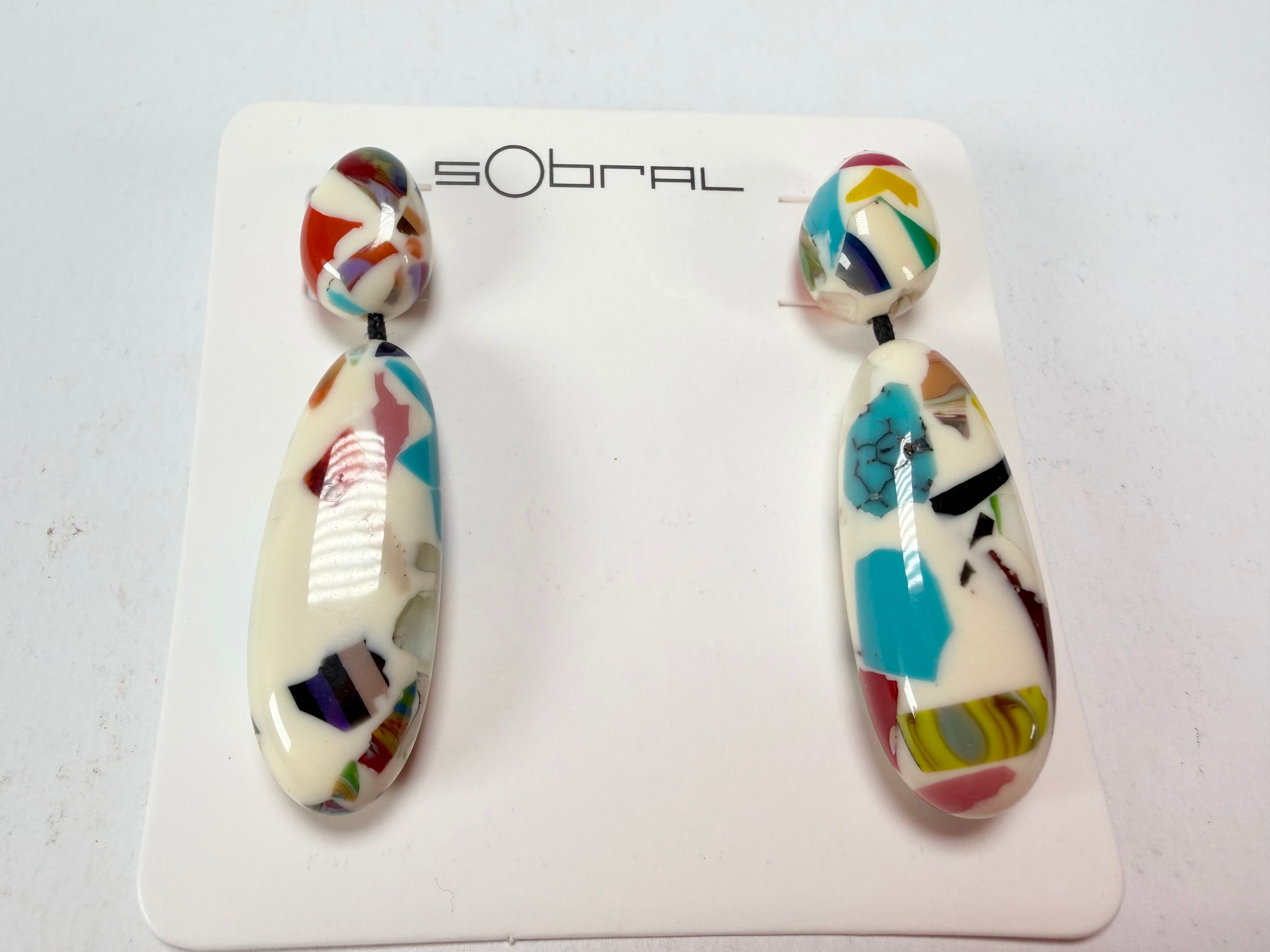 Sobral - Caillou Marfim "Caillou" Resin Earrings ( 005427 )